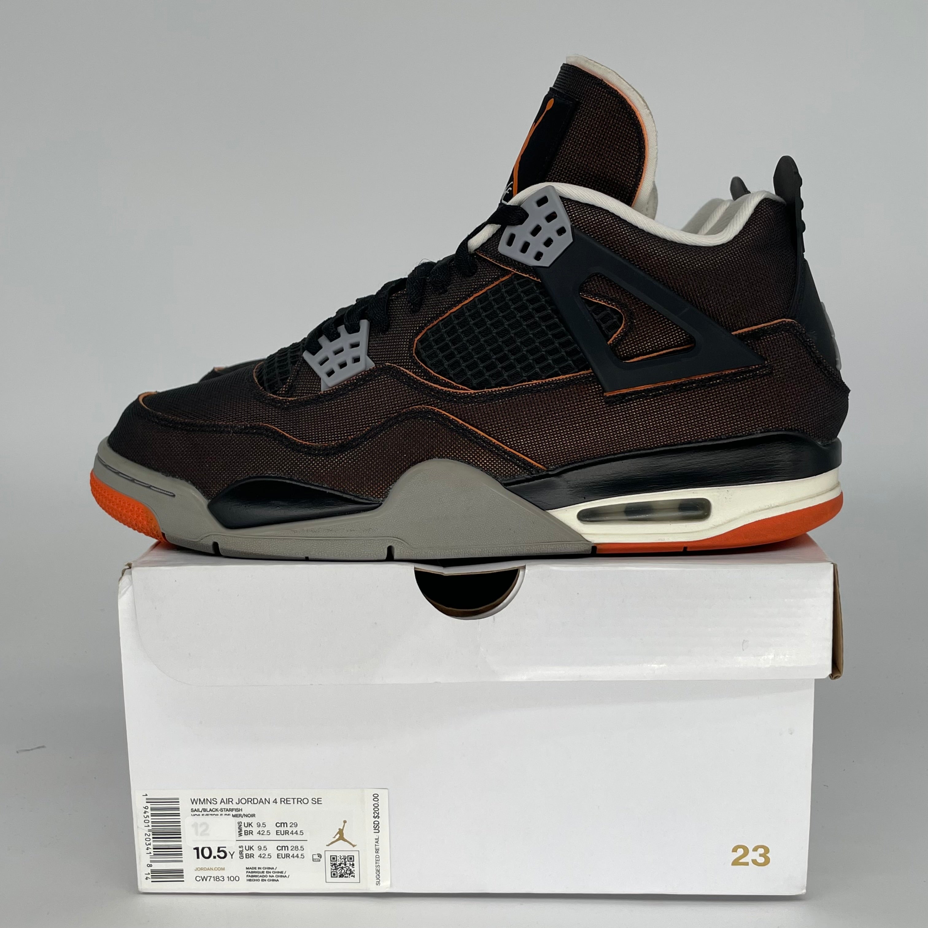 AIR JORDAN 4 STARFISH W SIZE 10.5/12W CW7183-100