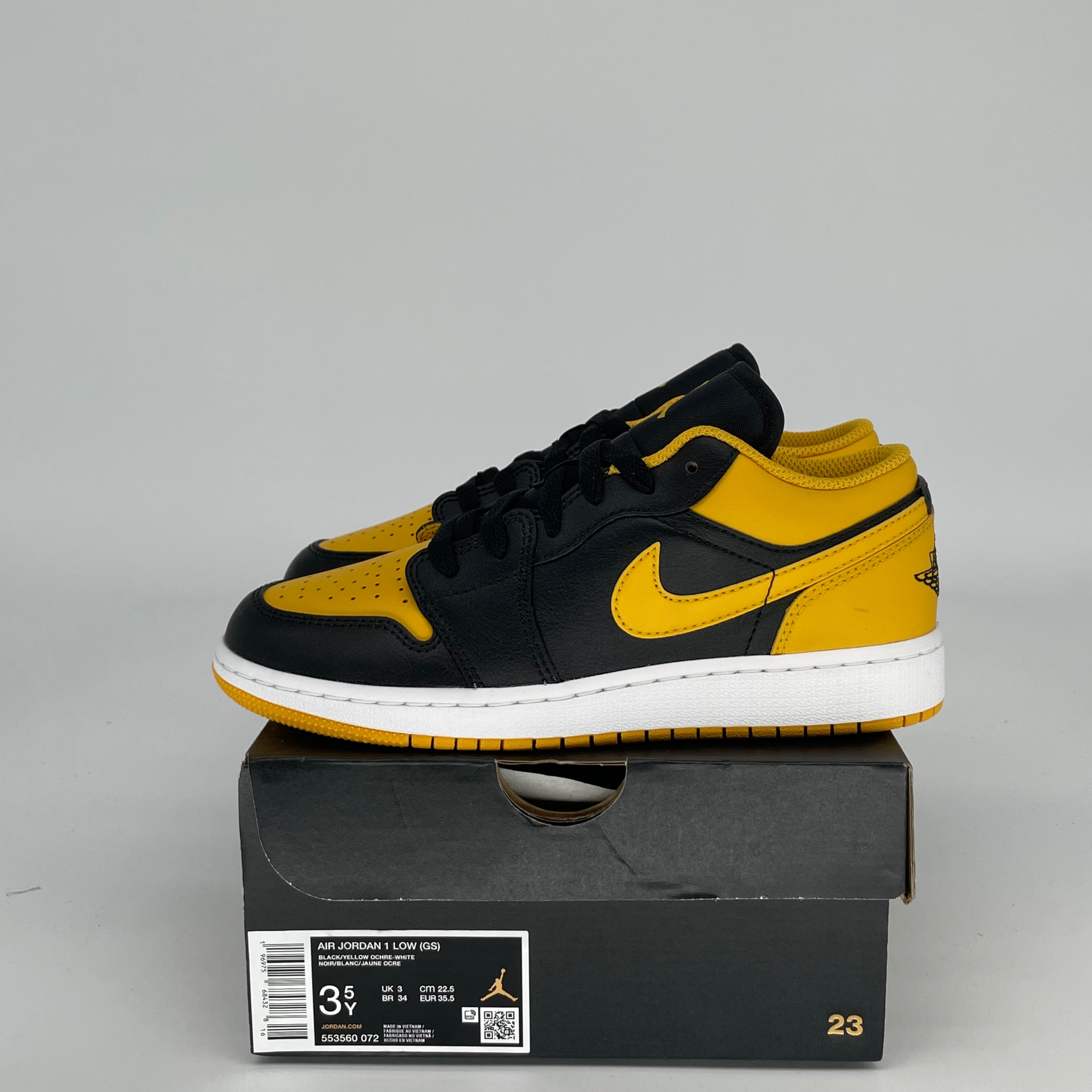 AIR JORDAN 1 LOW YELLOW OCHRE SIZE 3.5 553558-072