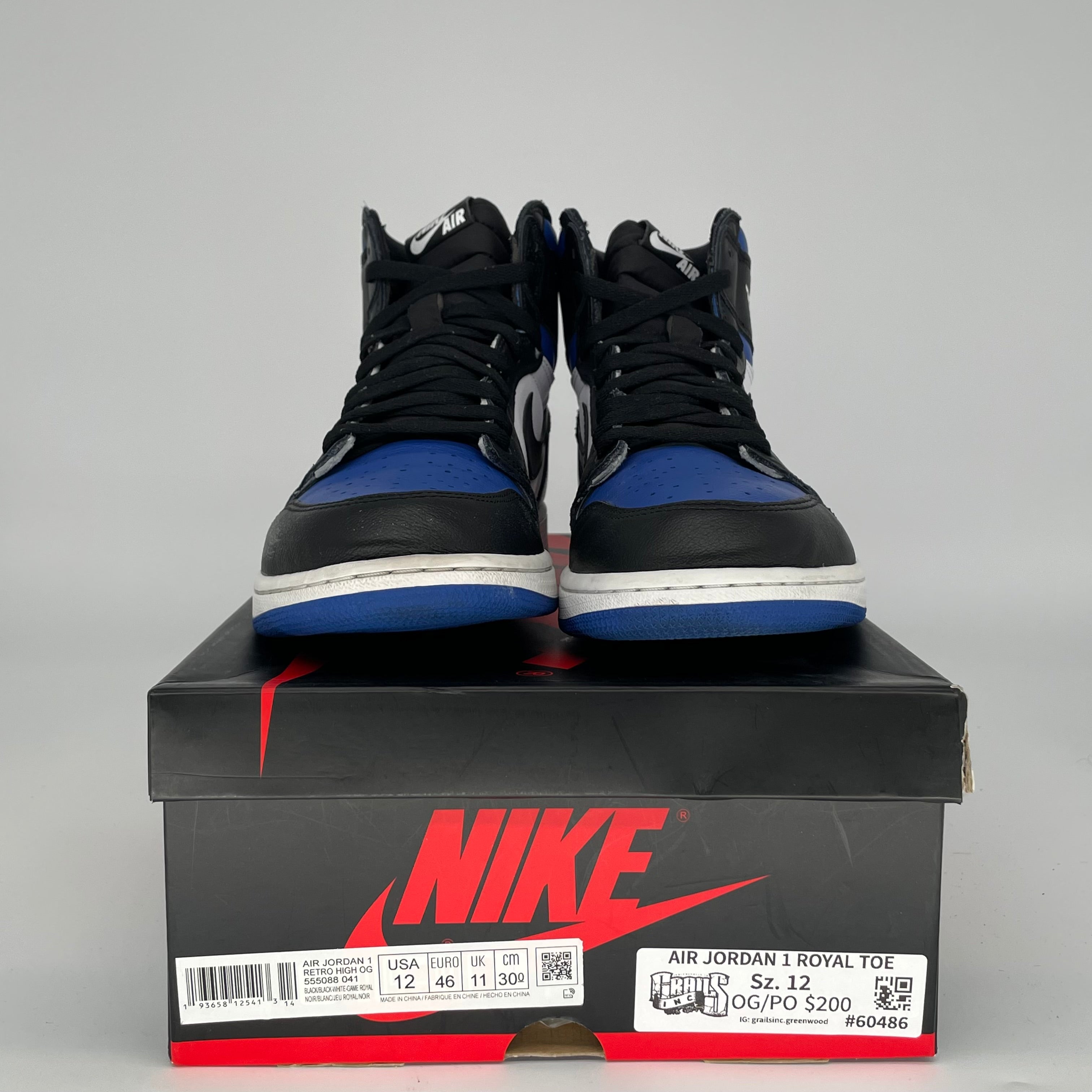 AIR JORDAN 1 ROYAL TOE SIZE 12 555088-041