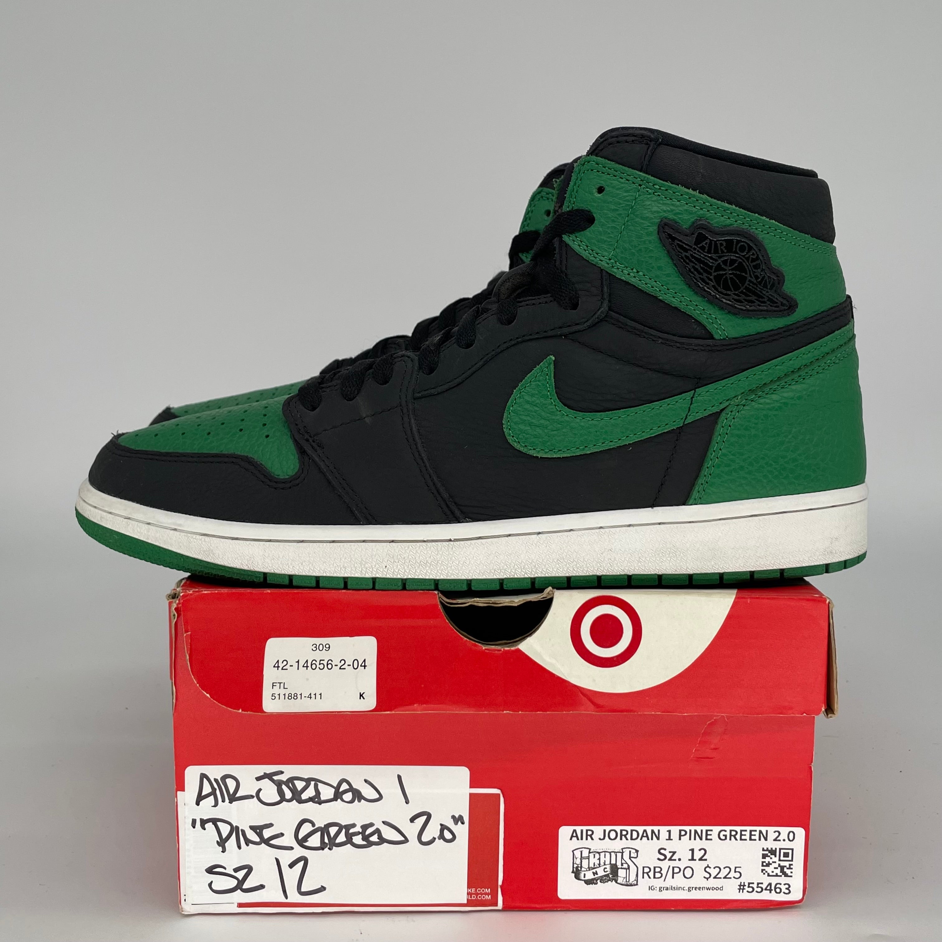 AIR JORDAN 1 PINE GREEN BLACK SIZE 12 555088-030