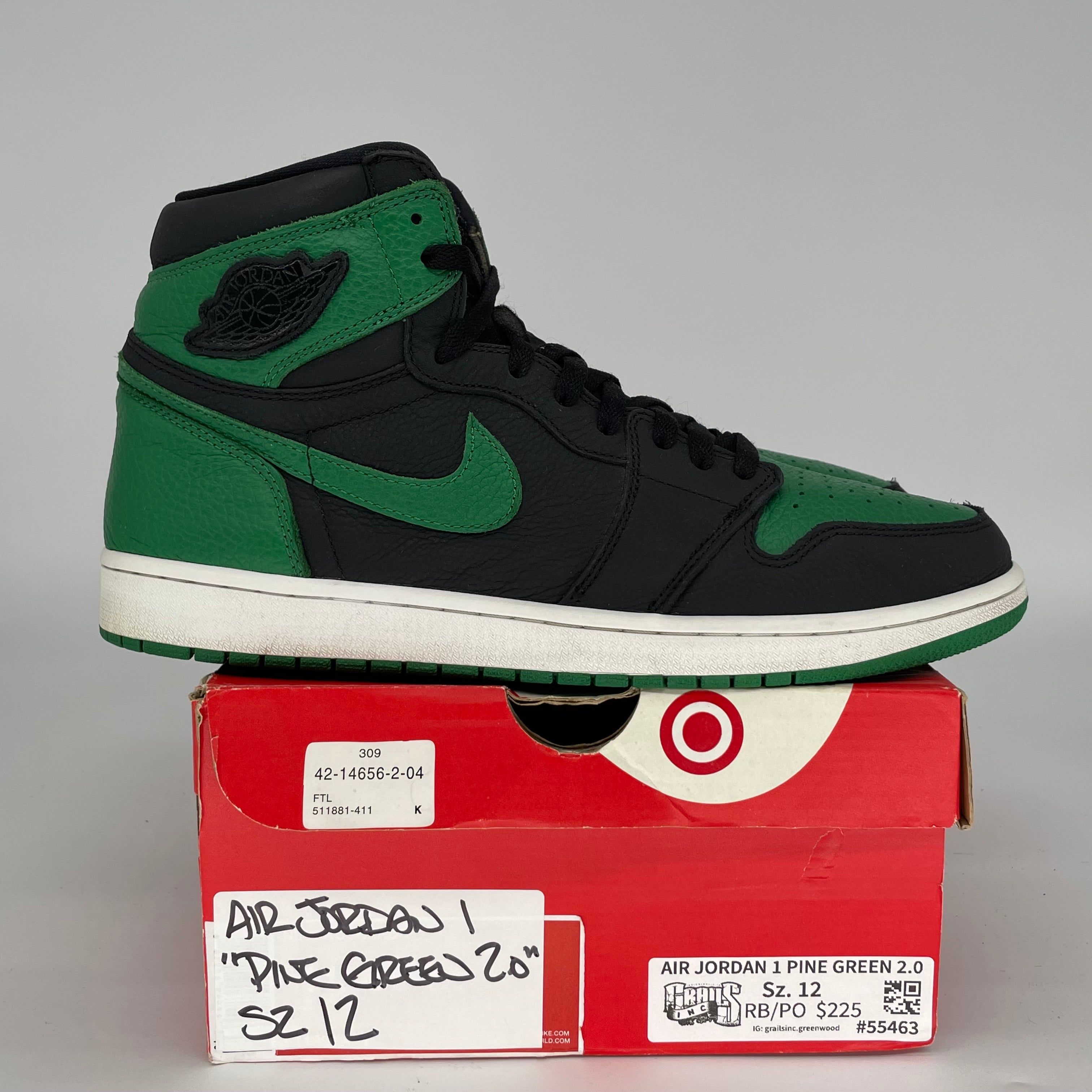 AIR JORDAN 1 PINE GREEN BLACK SIZE 12 555088-030