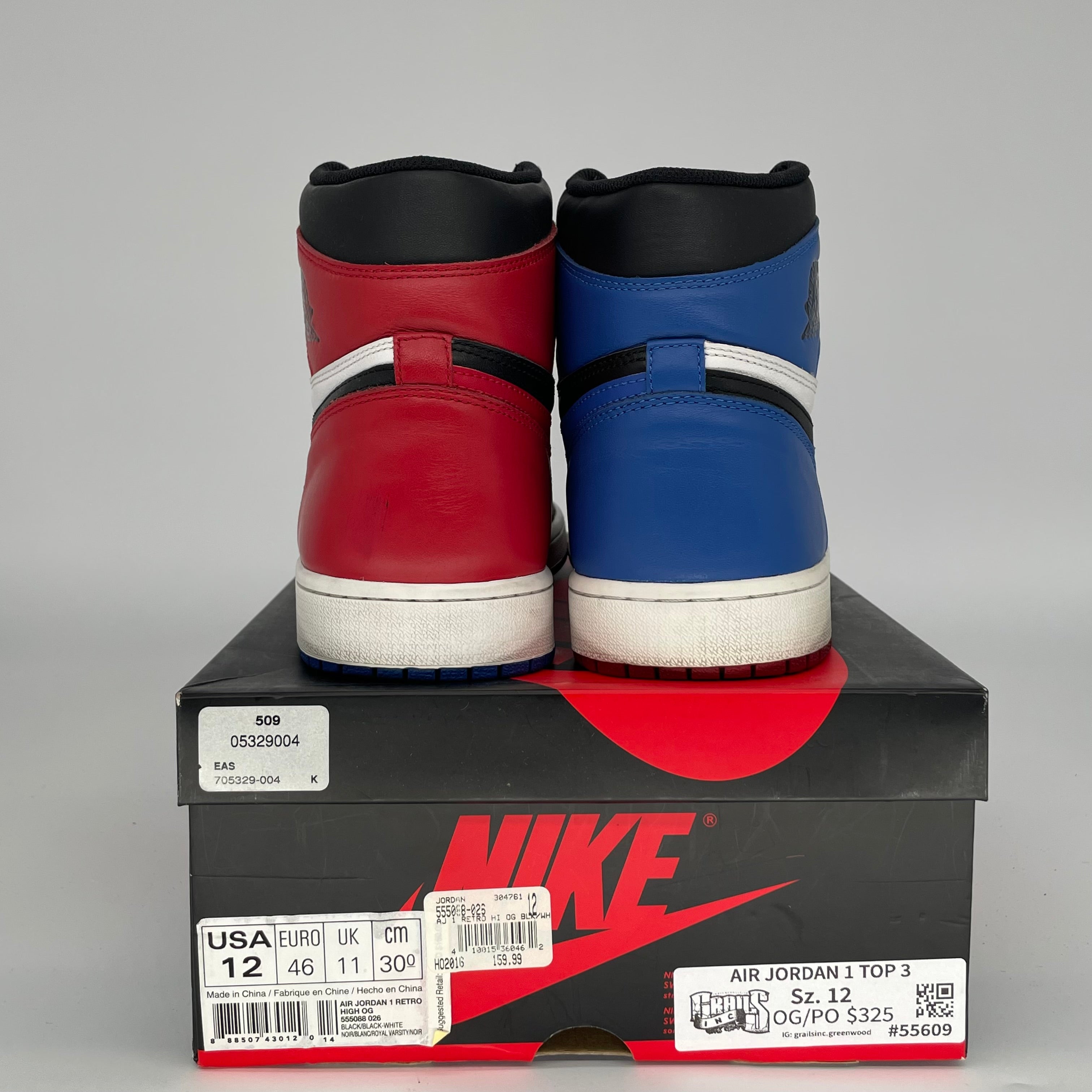 AIR JORDAN 1 TOP 3 SIZE 12 555088-026