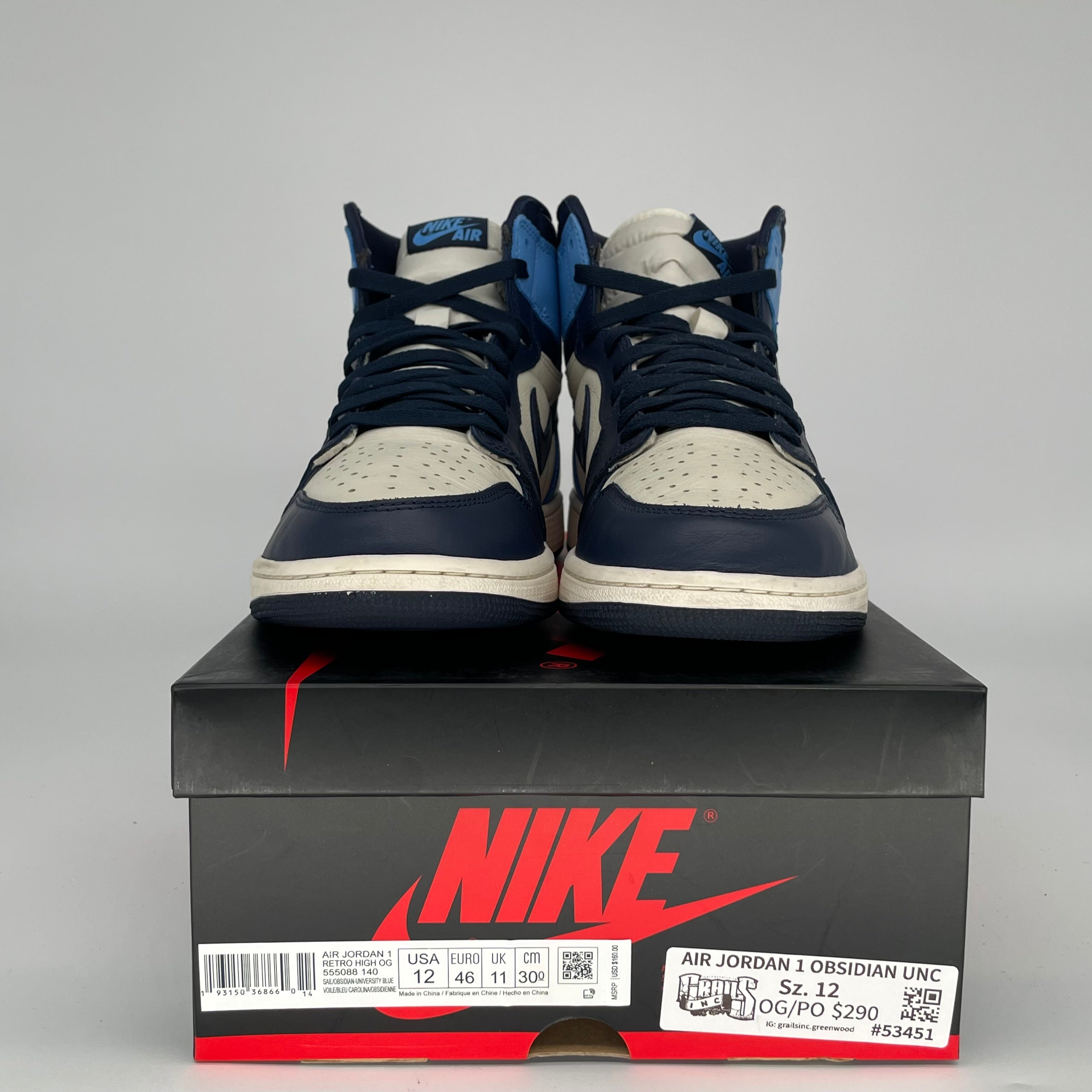 AIR JORDAN 1 OBSIDIAN SIZE 12 555088-140