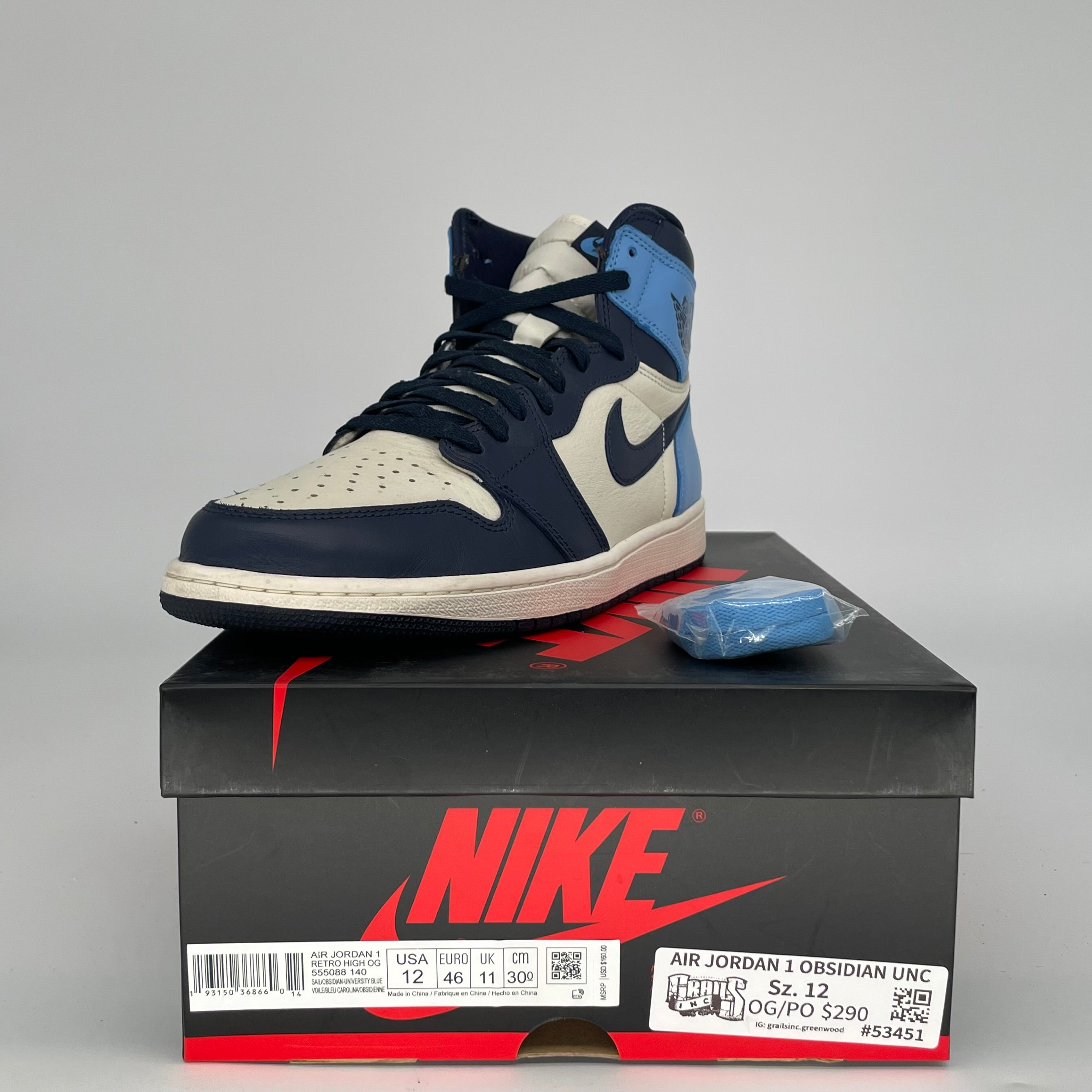 AIR JORDAN 1 OBSIDIAN SIZE 12 555088-140