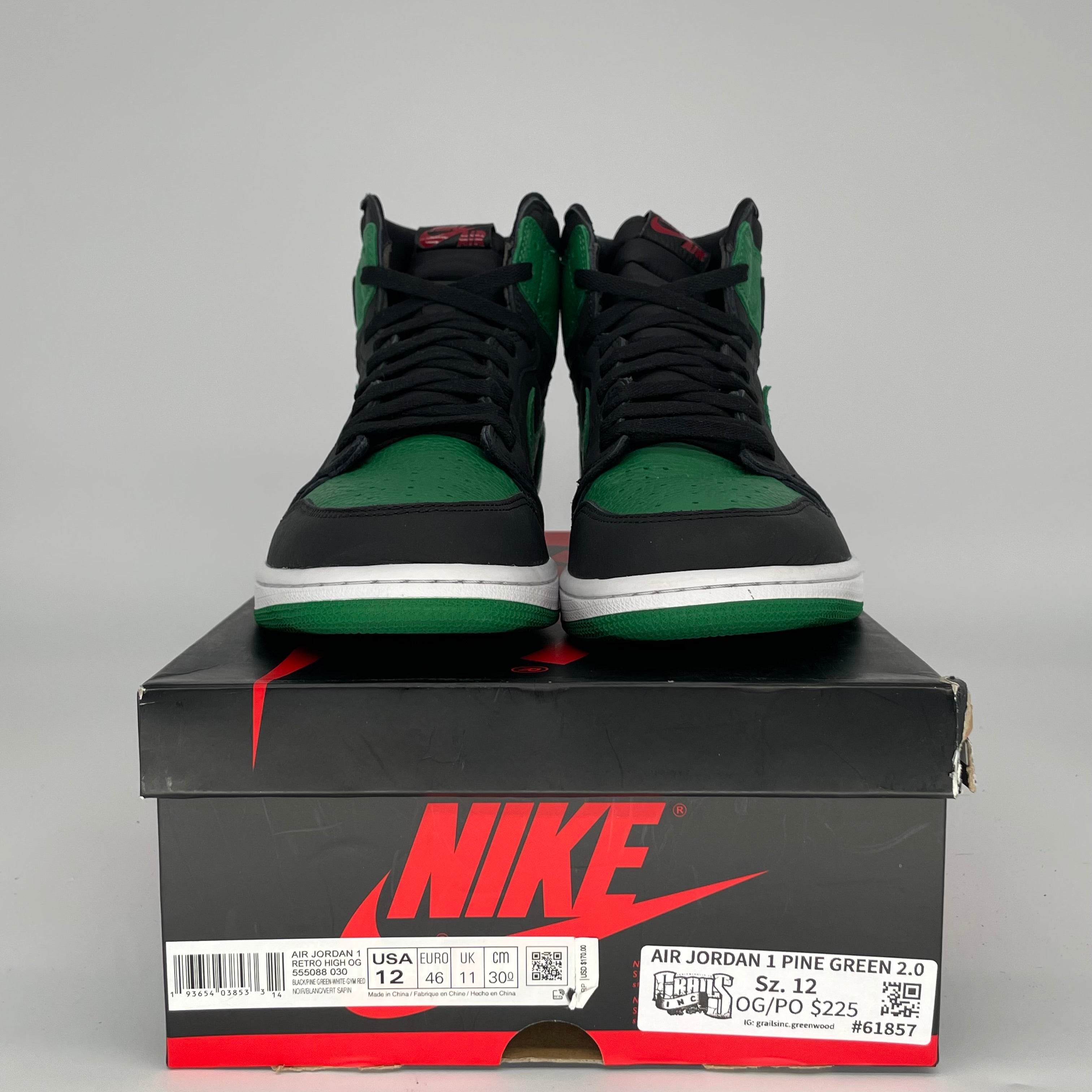 AIR JORDAN 1 PINE GREEN 2.0 SIZE 12 555088-030