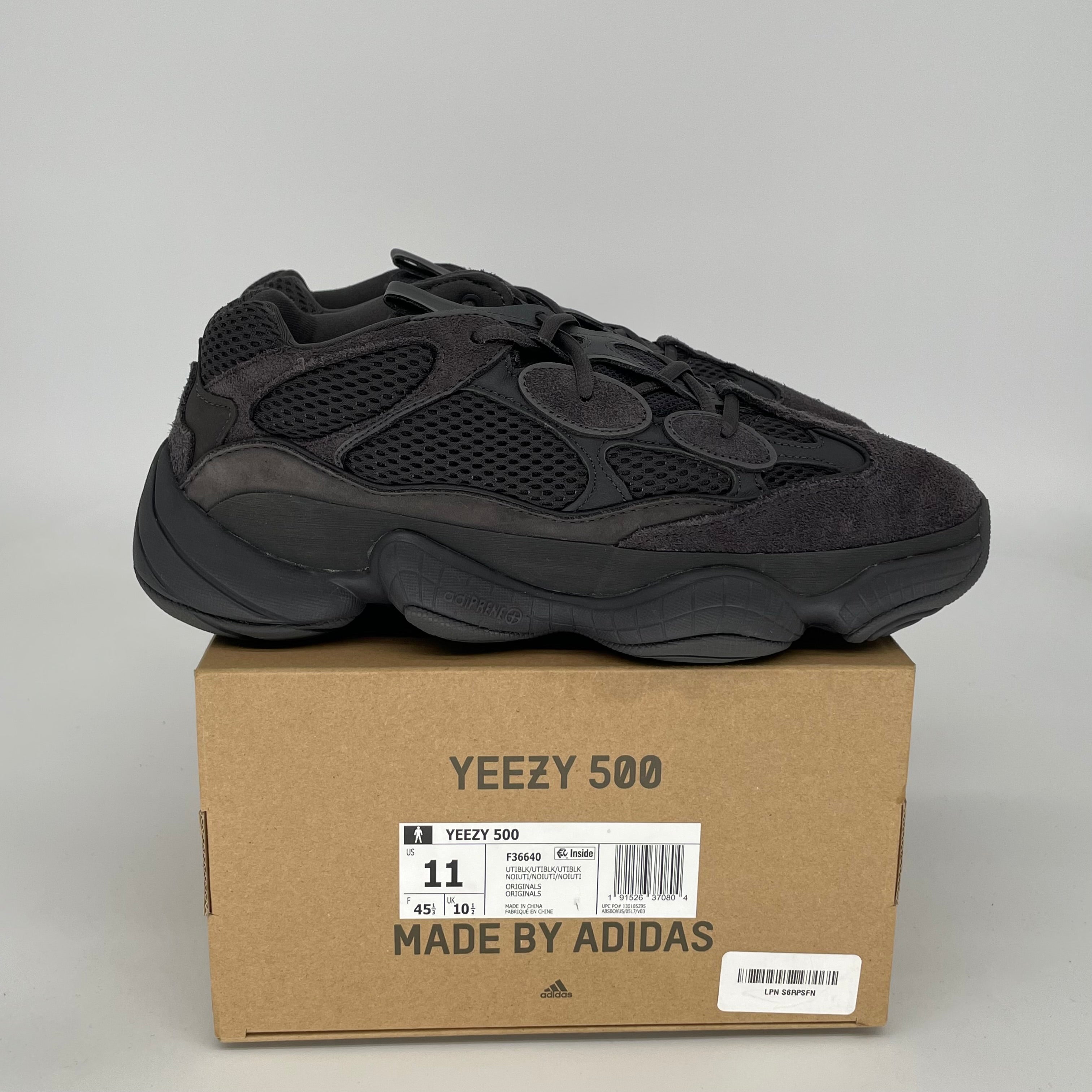 ADIDAS YEEZY 500 UTILITY BLACK SIZE 11 F36640