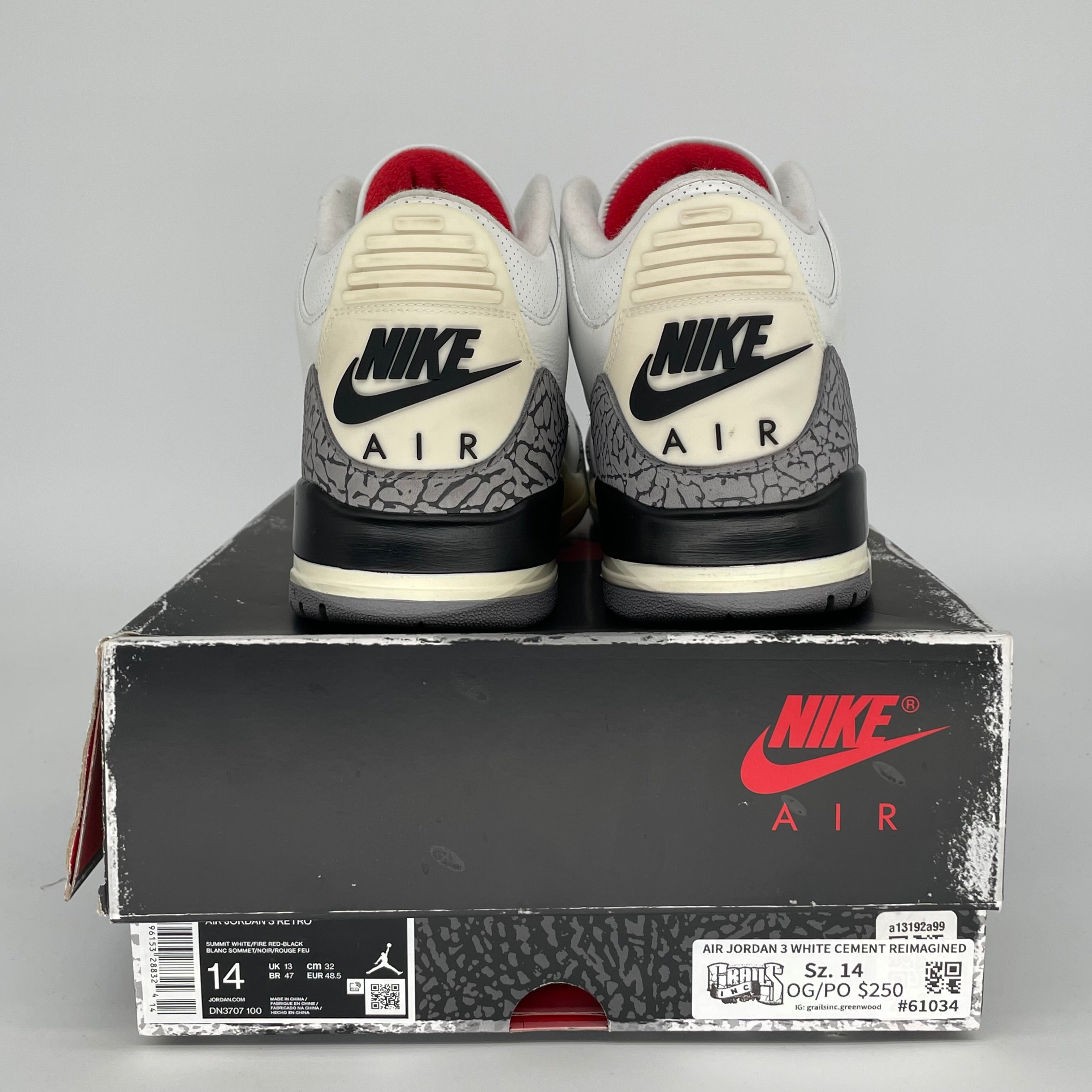 AIR JORDAN 3 WHITE CEMENT REIMAGINED SIZE 14 DN3707-100