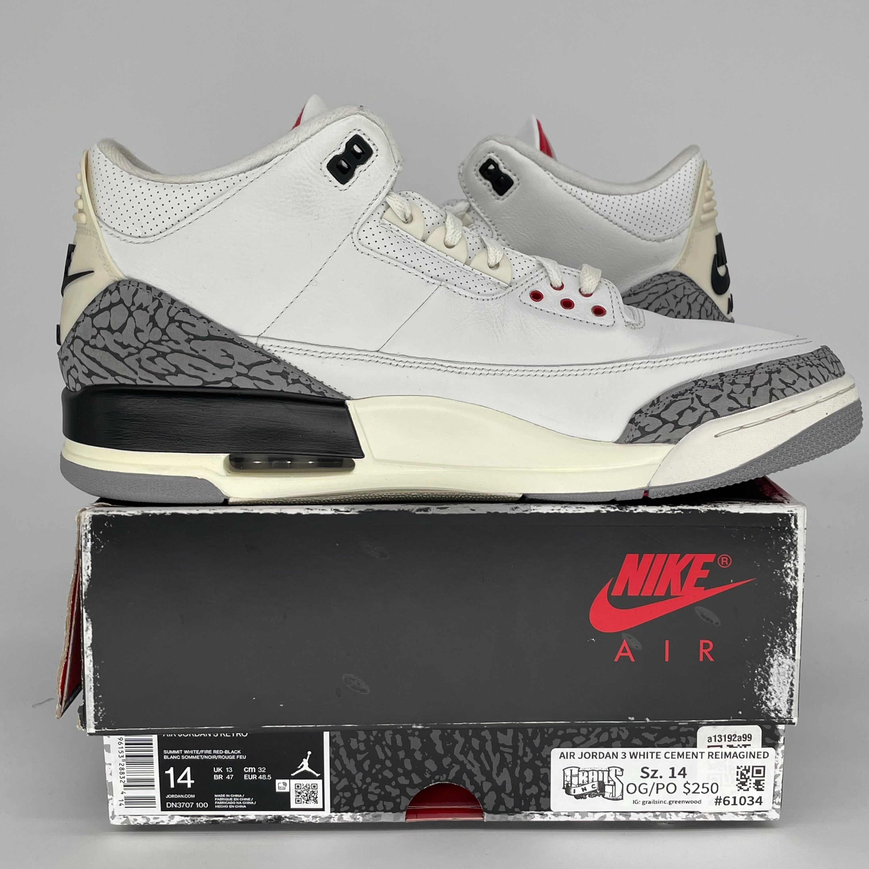 AIR JORDAN 3 WHITE CEMENT REIMAGINED SIZE 14 DN3707-100