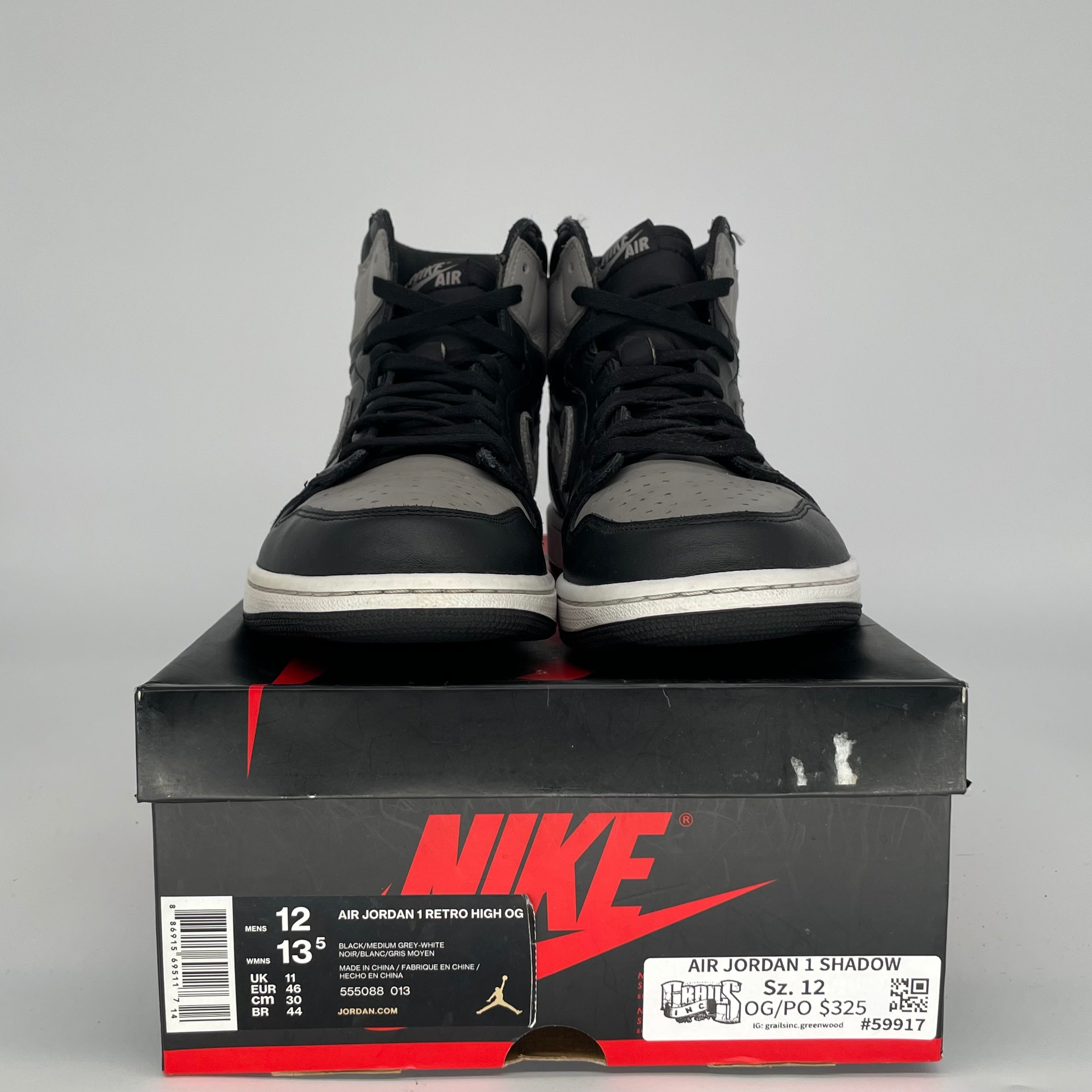 AIR JORDAN 1 SHADOW SIZE 12 555088-013