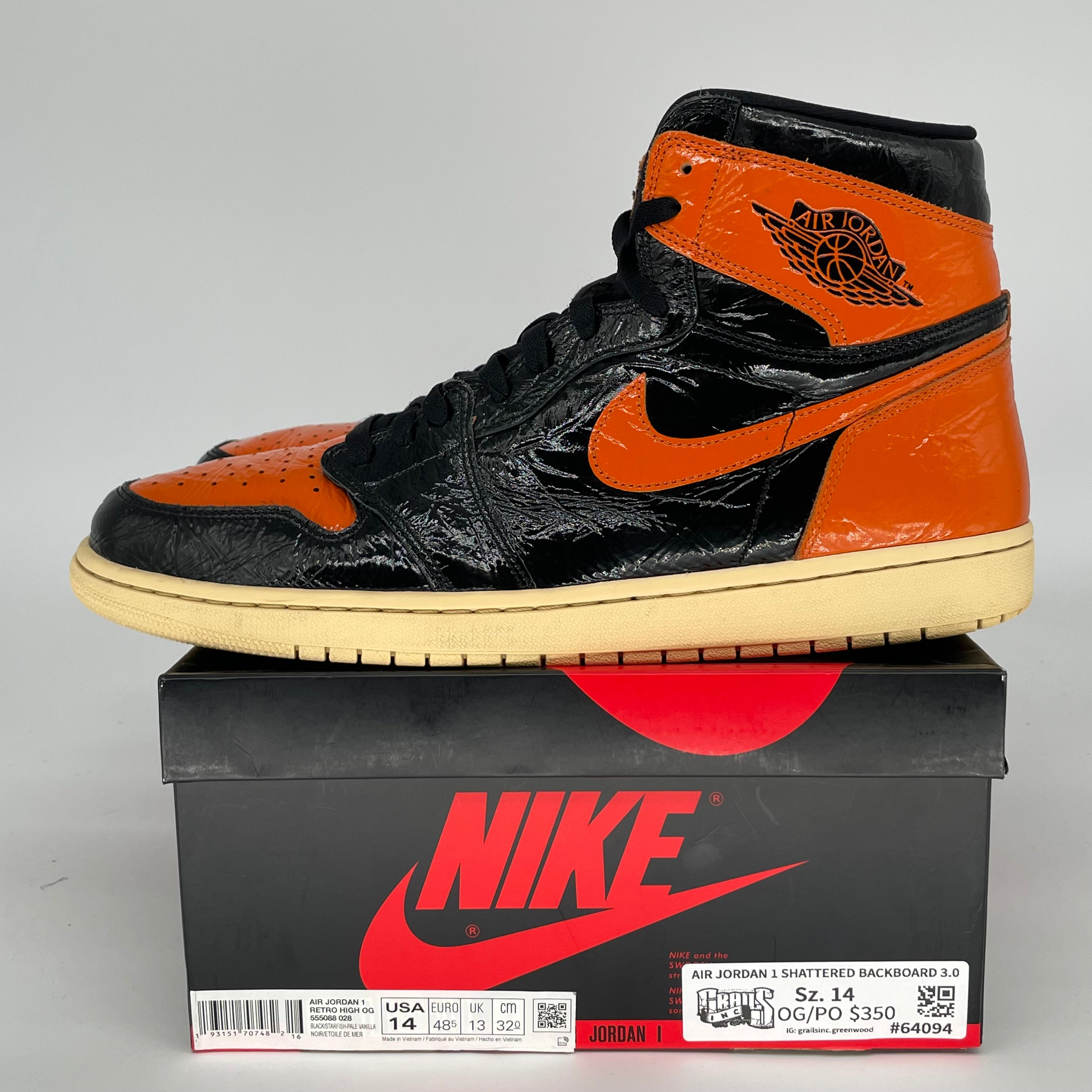 AIR JORDAN 1 SHATTERED BACKBOARD 3.0 SIZE 14 555088-028