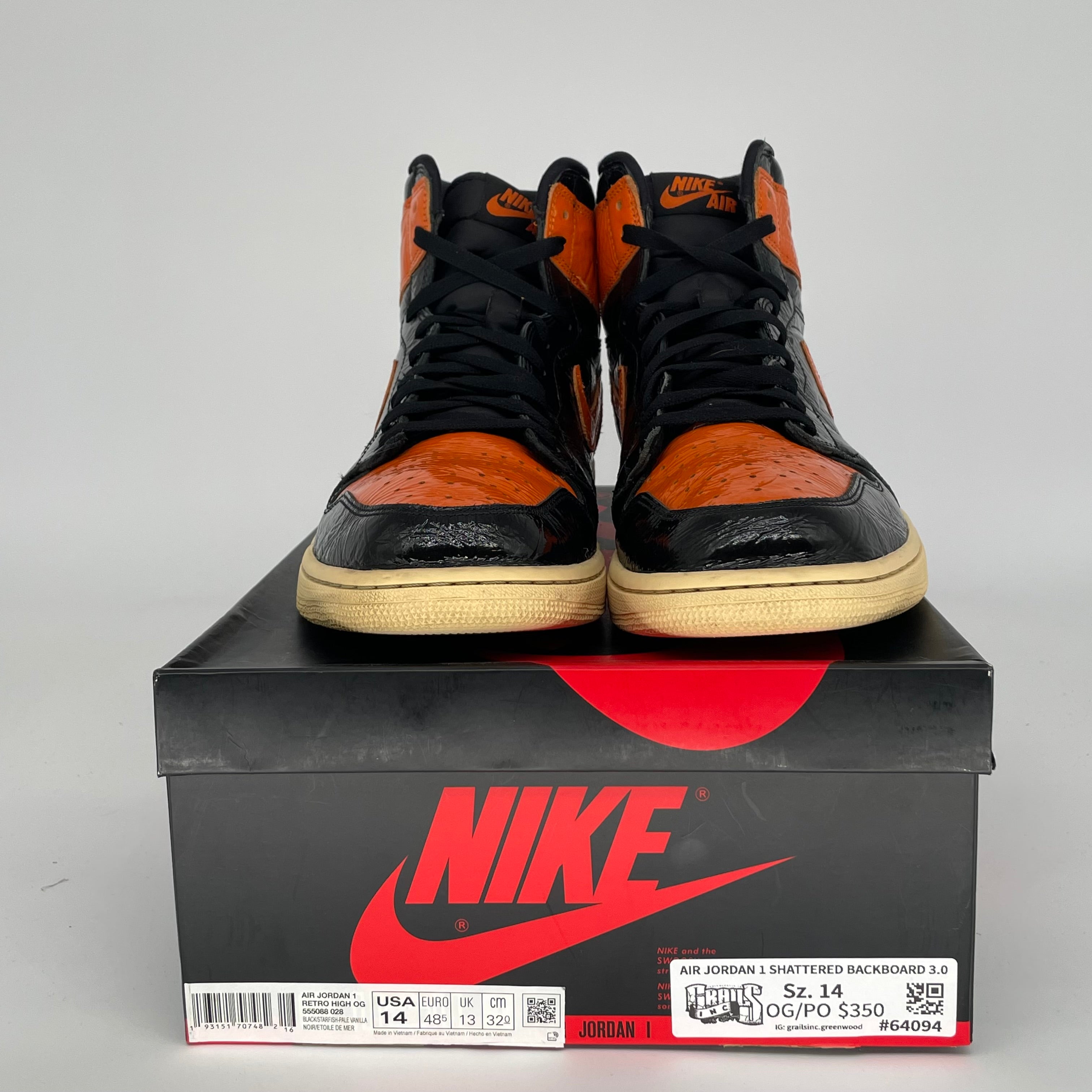 AIR JORDAN 1 SHATTERED BACKBOARD 3.0 SIZE 14 555088-028