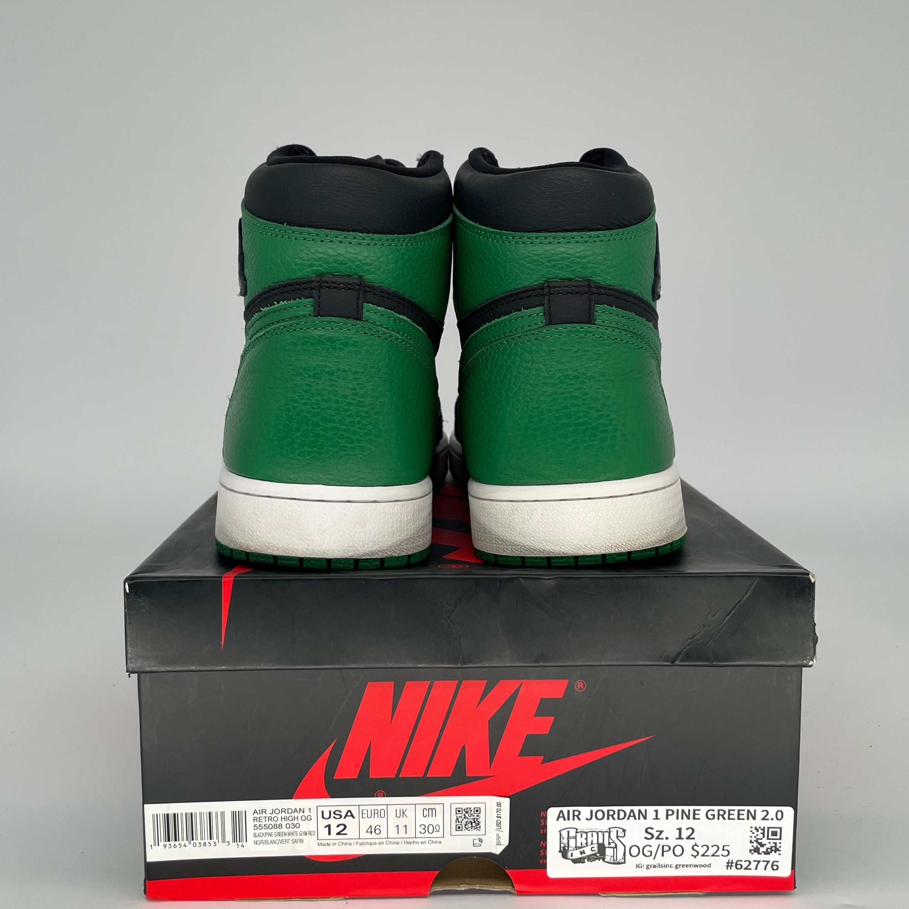 AIR JORDAN 1 PINE GREEN 2.0 SIZE 12 555088-030