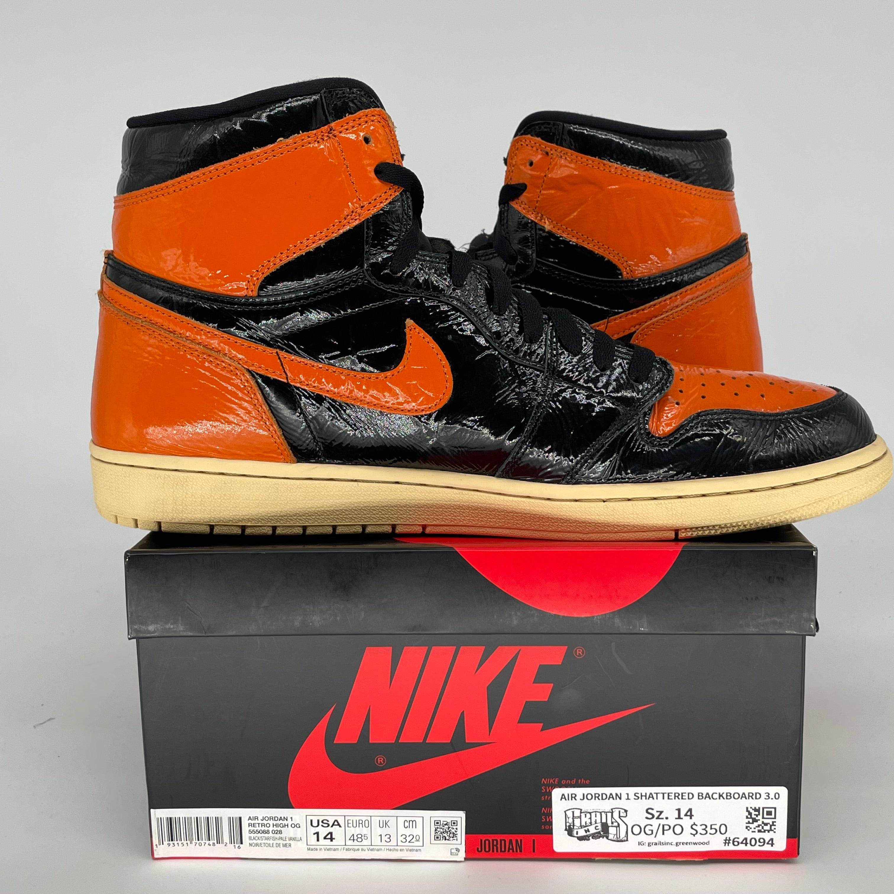 AIR JORDAN 1 SHATTERED BACKBOARD 3.0 SIZE 14 555088-028