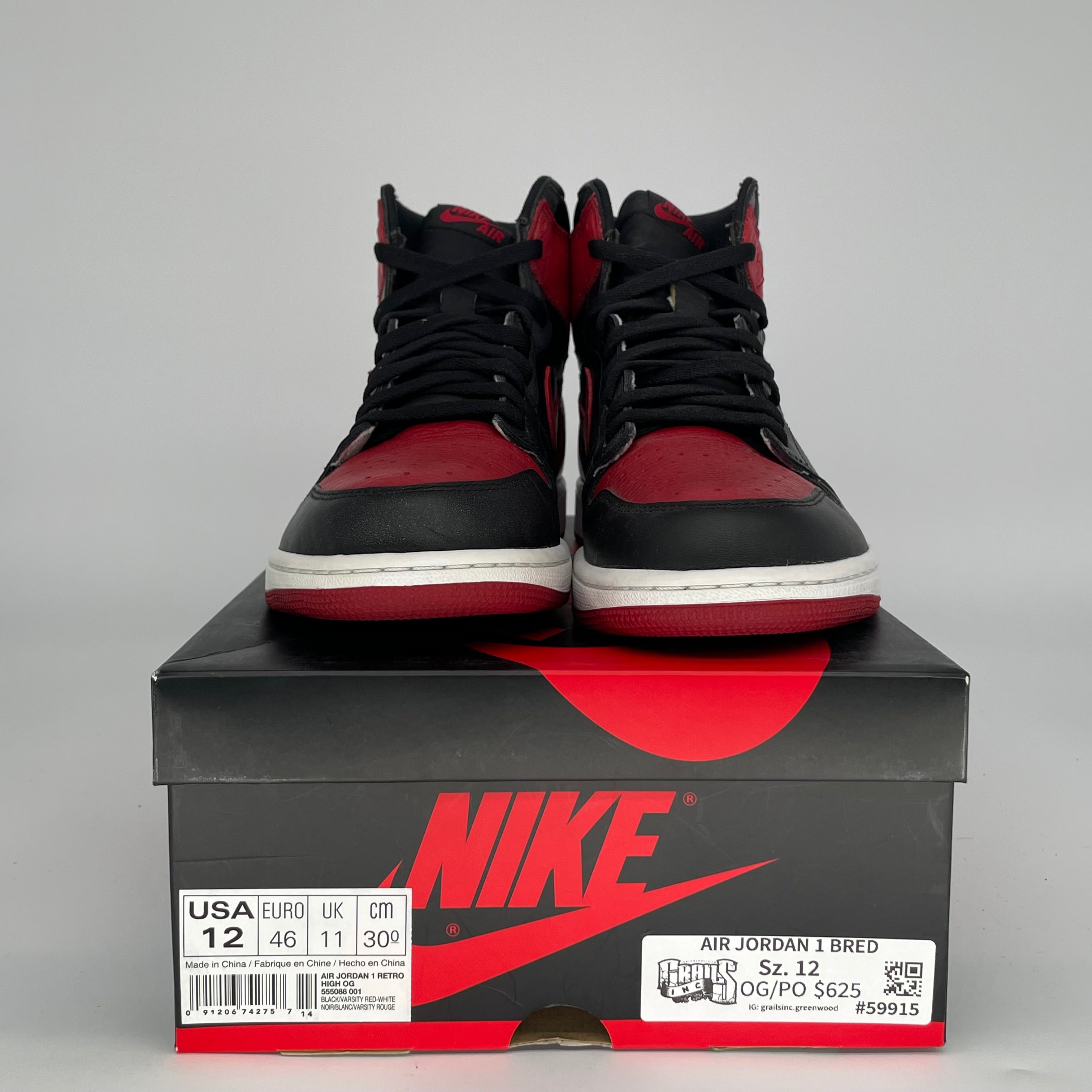 AIR JORDAN 1 BRED SIZE 12 555088-001