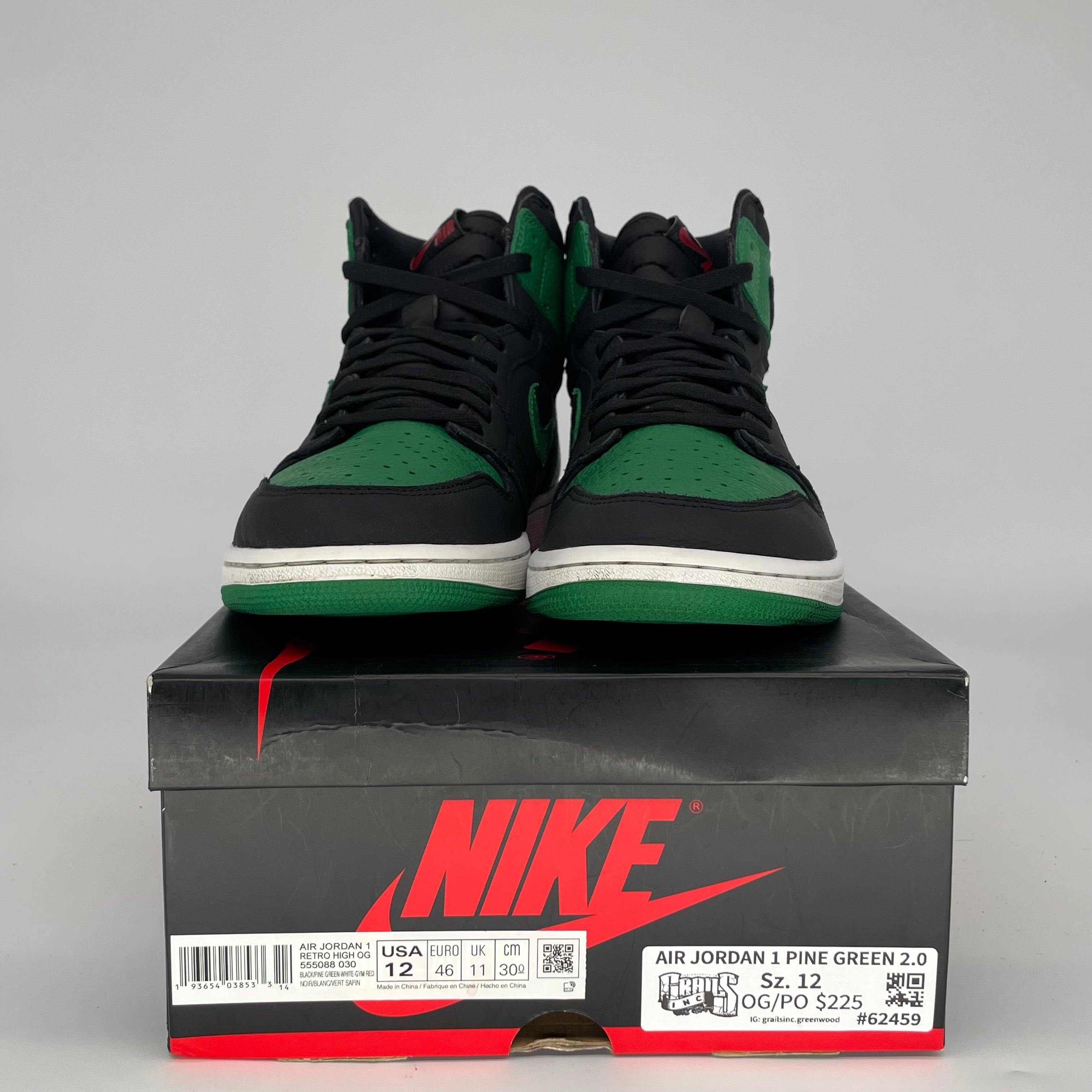 AIR JORDAN 1 PINE GREEN 2.0 SIZE 12 555088-030