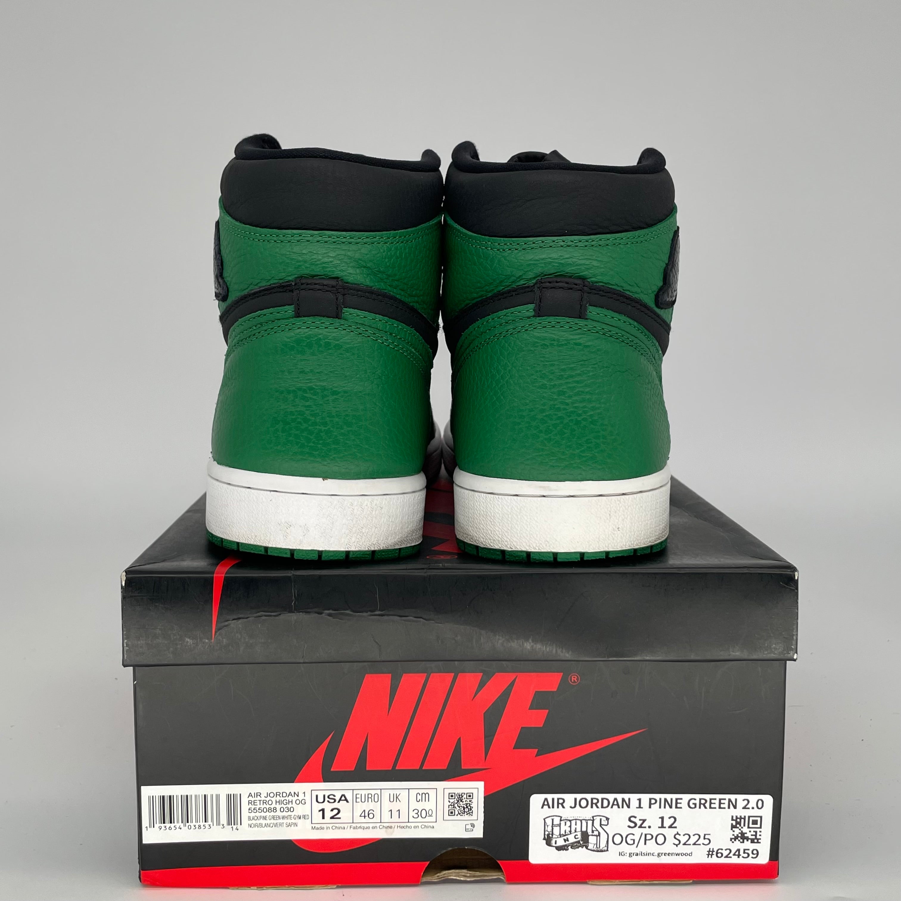 AIR JORDAN 1 PINE GREEN 2.0 SIZE 12 555088-030