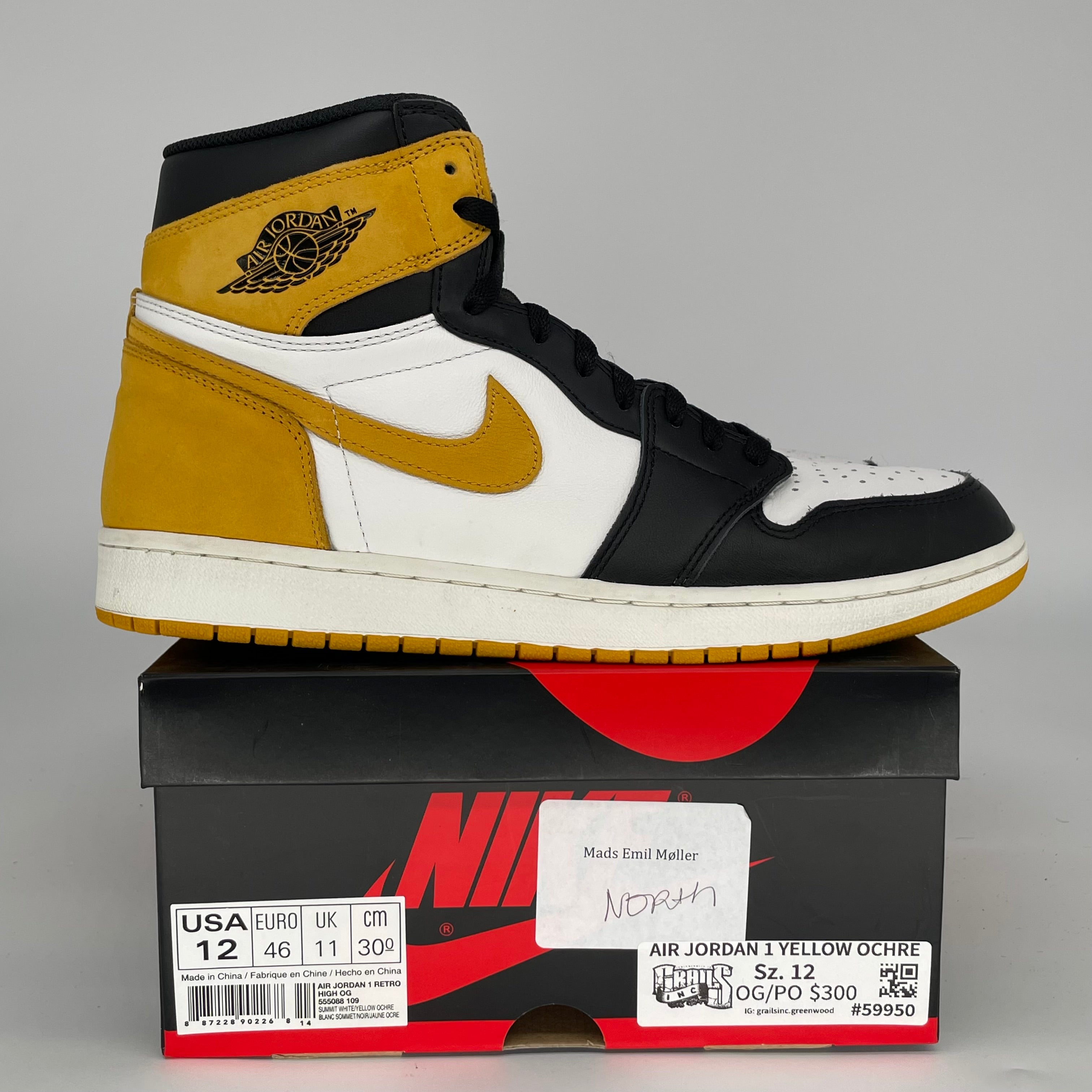 AIR JORDAN 1 YELLOW OCHER SIZE 12 555088-109