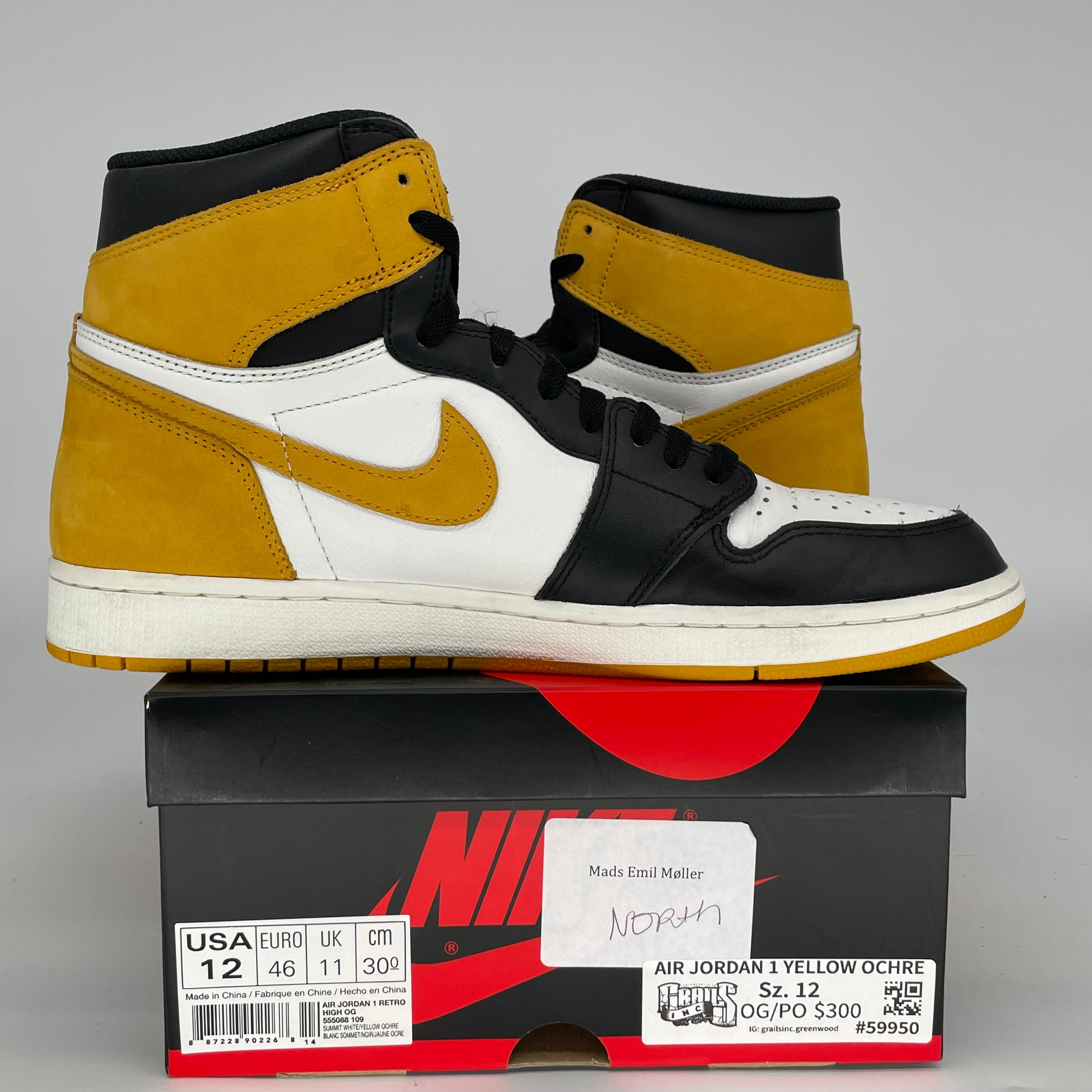 AIR JORDAN 1 YELLOW OCHER SIZE 12 555088-109