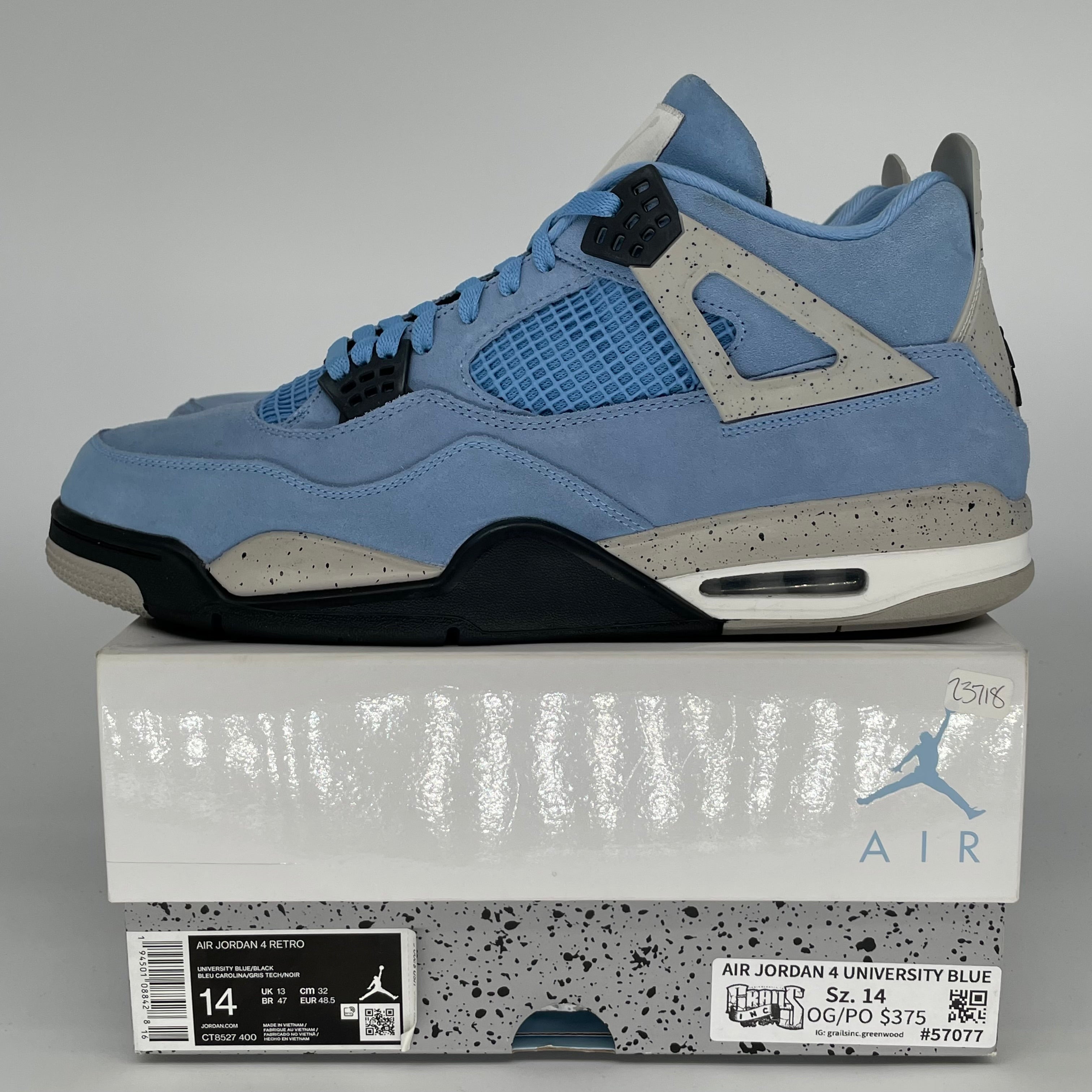 AIR JORDAN 4 UNIVERSITY BLUE SIZE 14 CT8527-400