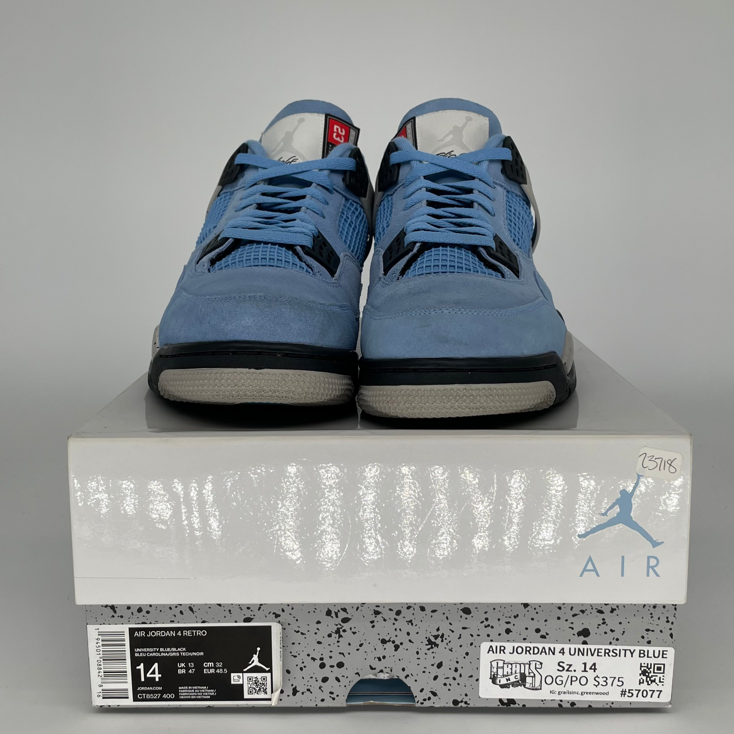 AIR JORDAN 4 UNIVERSITY BLUE SIZE 14 CT8527-400