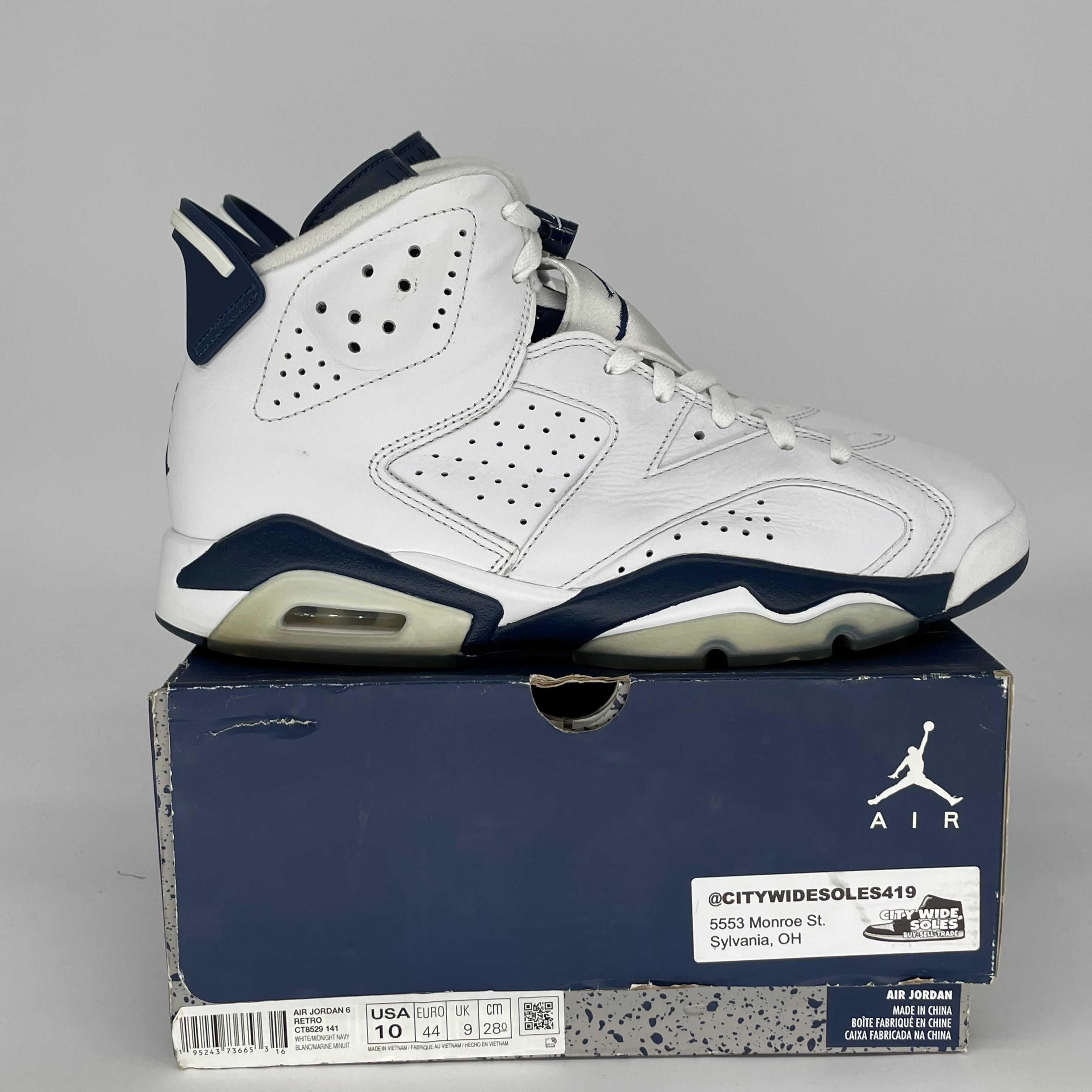 AIR JORDAN 6 MIDNIGHT NAVY SIZE 10 CT8529-141