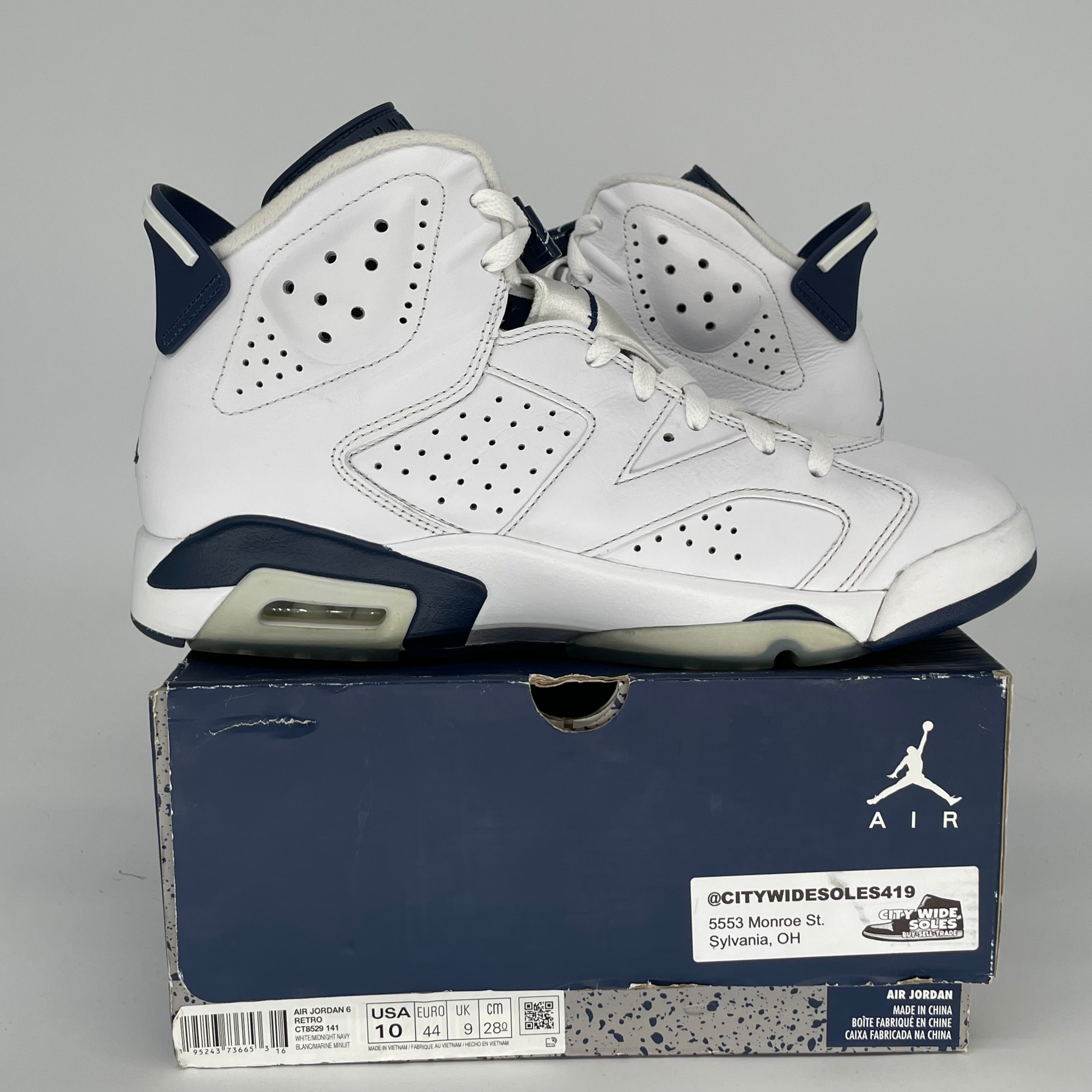 AIR JORDAN 6 MIDNIGHT NAVY SIZE 10 CT8529-141