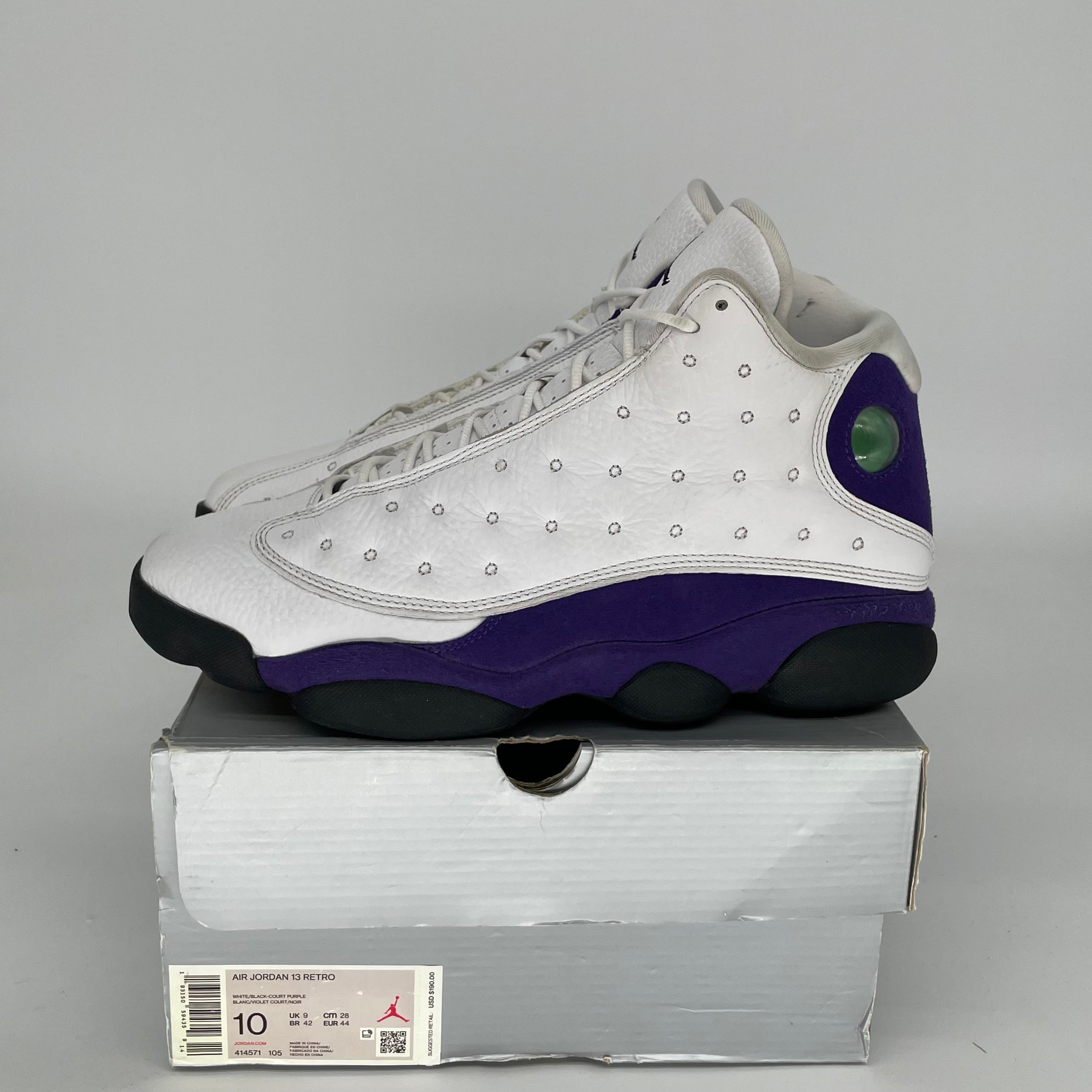 AIR JORDAN 13 LAKERS SIZE 10 414571-105