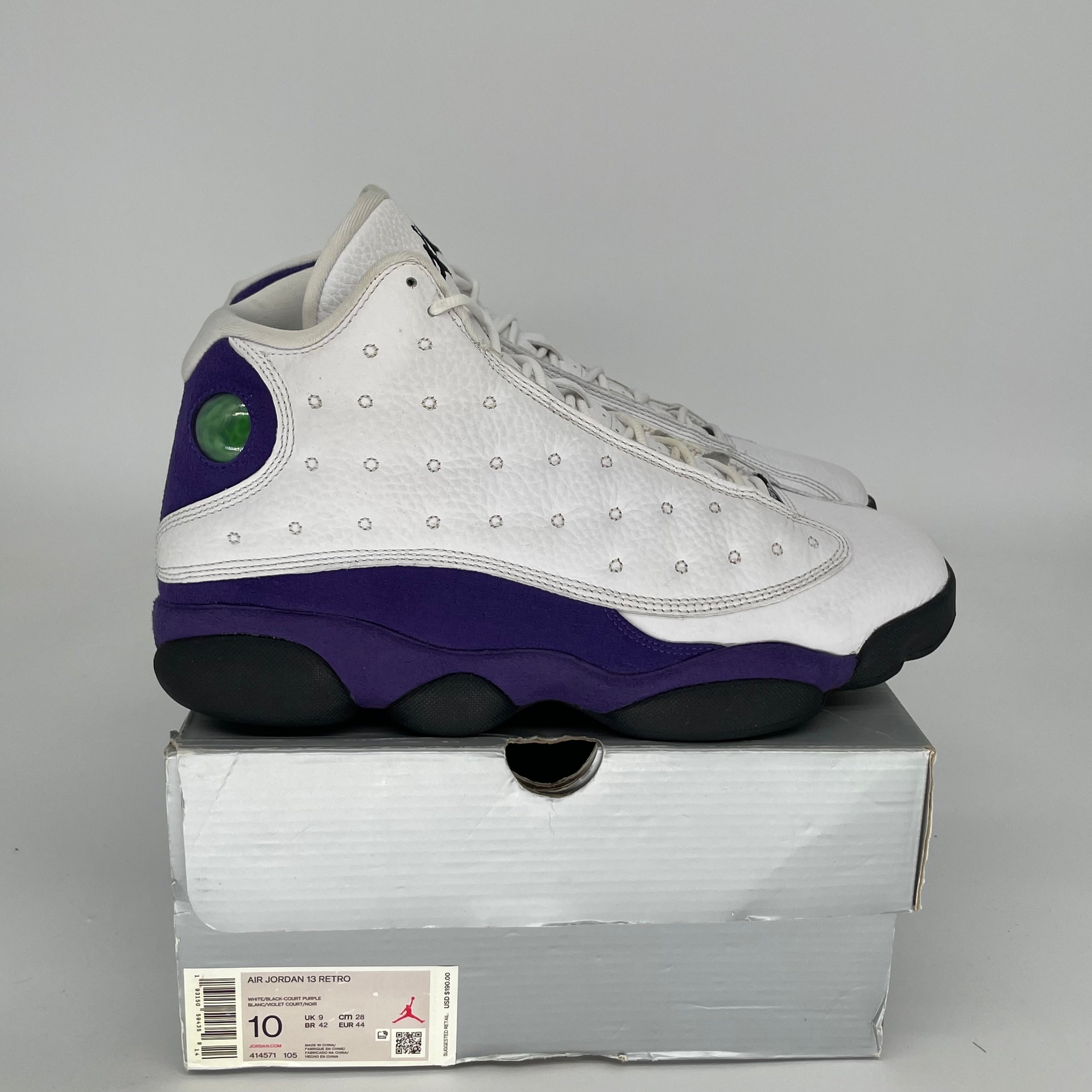 AIR JORDAN 13 LAKERS SIZE 10 414571-105