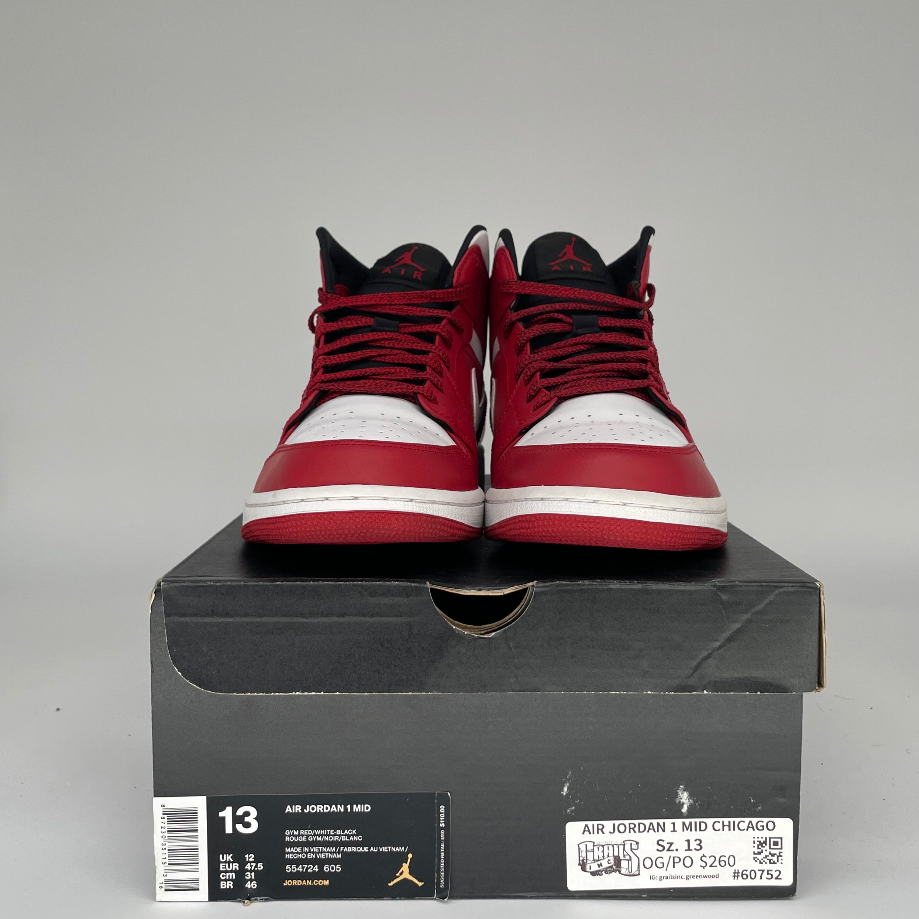 AIR JORDAN 1 MID CHICAGO SIZE 13 554724-605