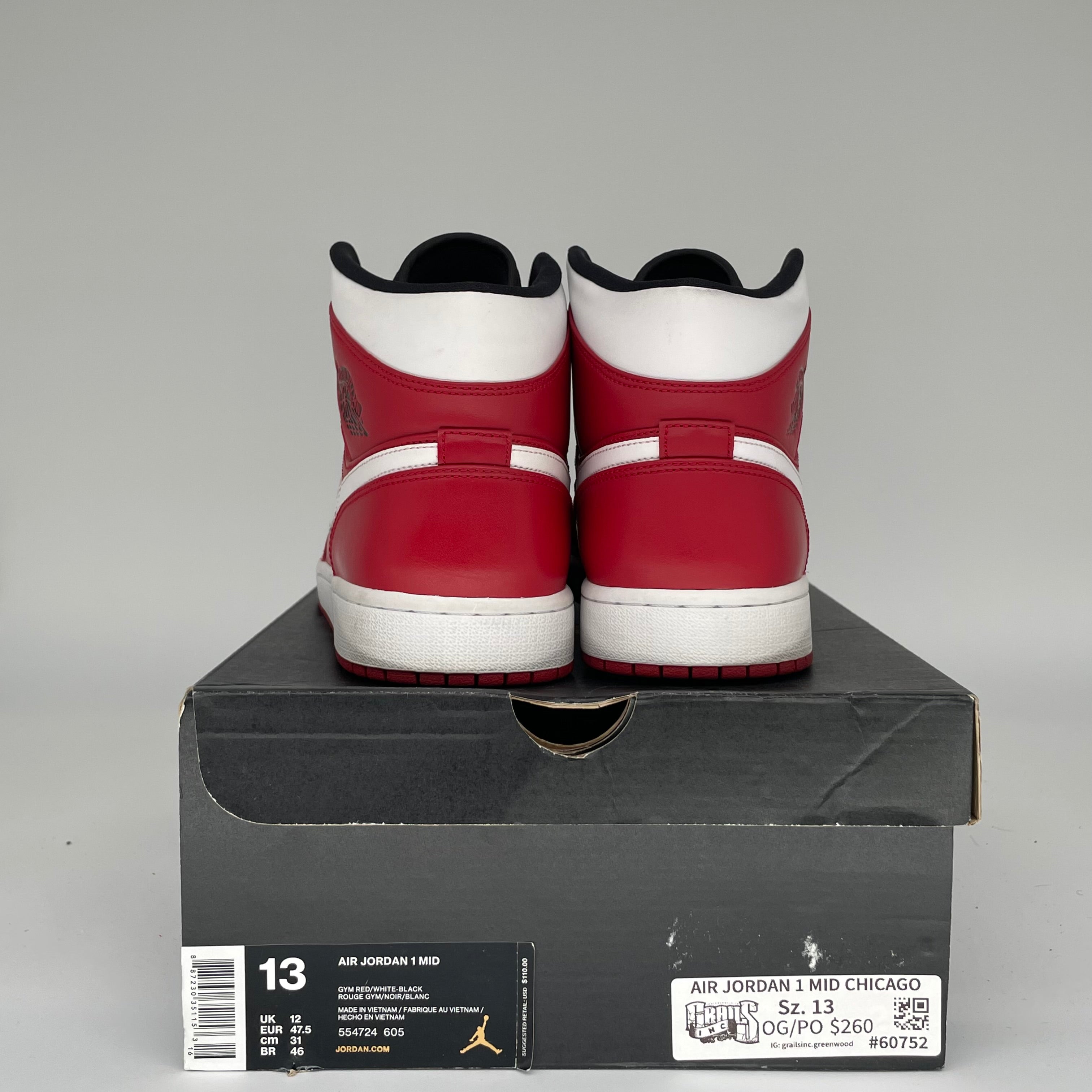 AIR JORDAN 1 MID CHICAGO SIZE 13 554724-605