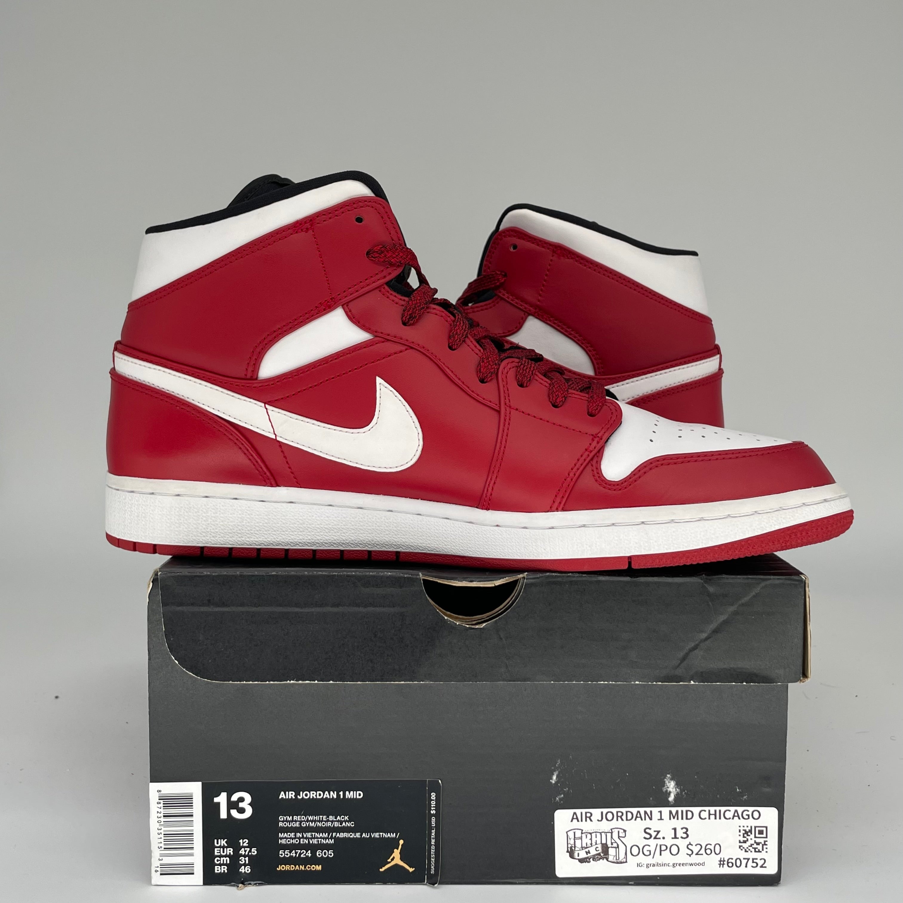 AIR JORDAN 1 MID CHICAGO SIZE 13 554724-605