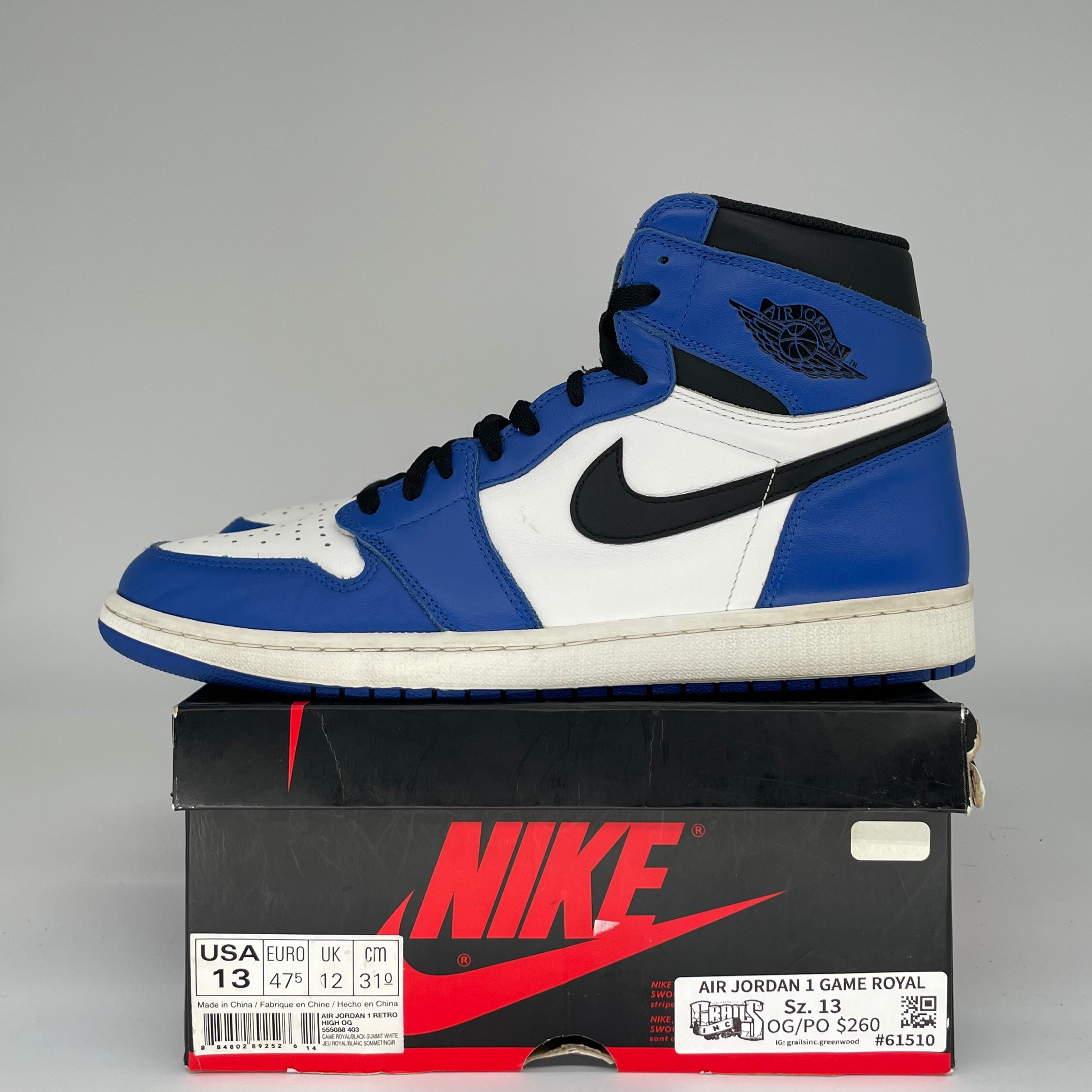 AIR JORDAN 1 GAME ROYAL SIZE 13 555088-403