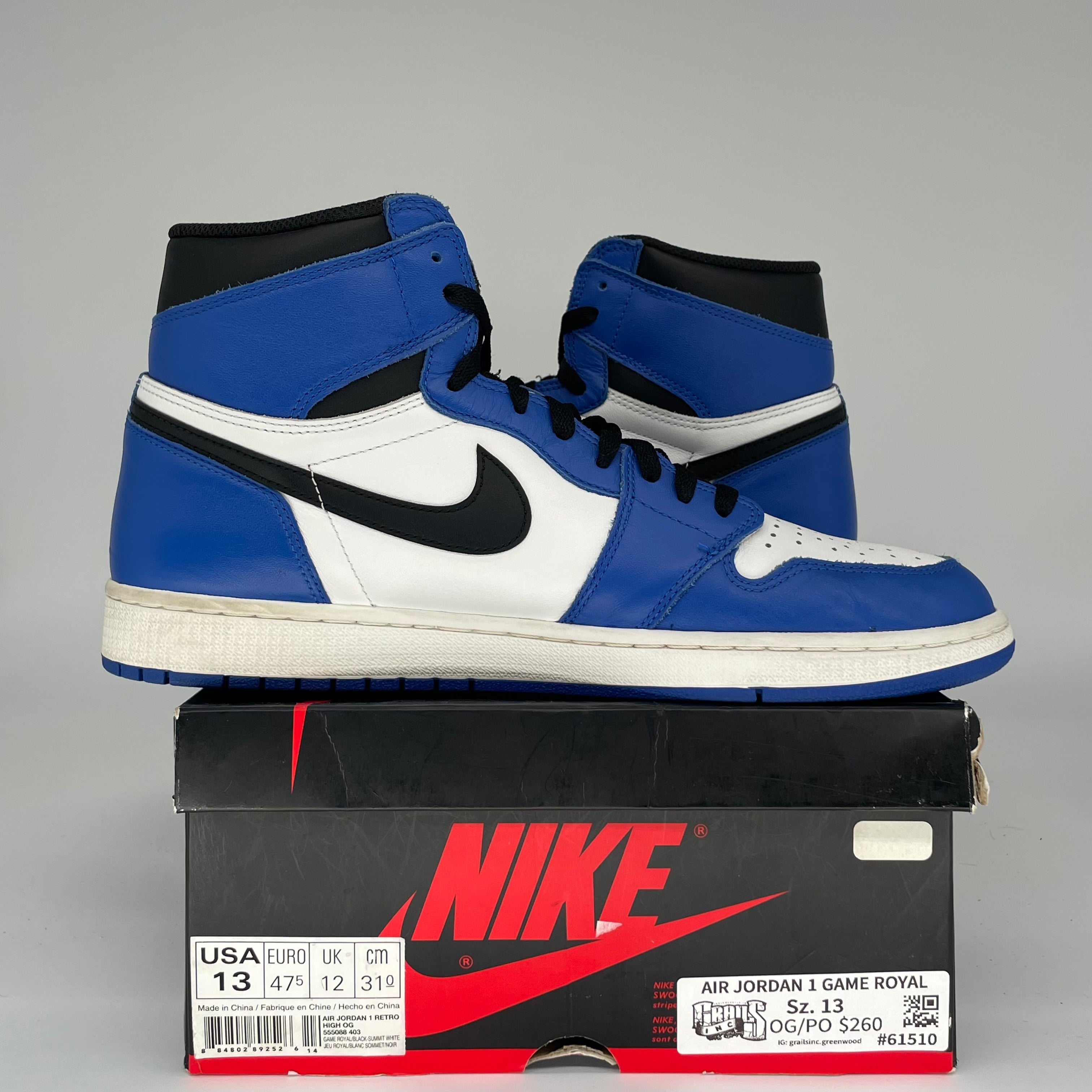 AIR JORDAN 1 GAME ROYAL SIZE 13 555088-403