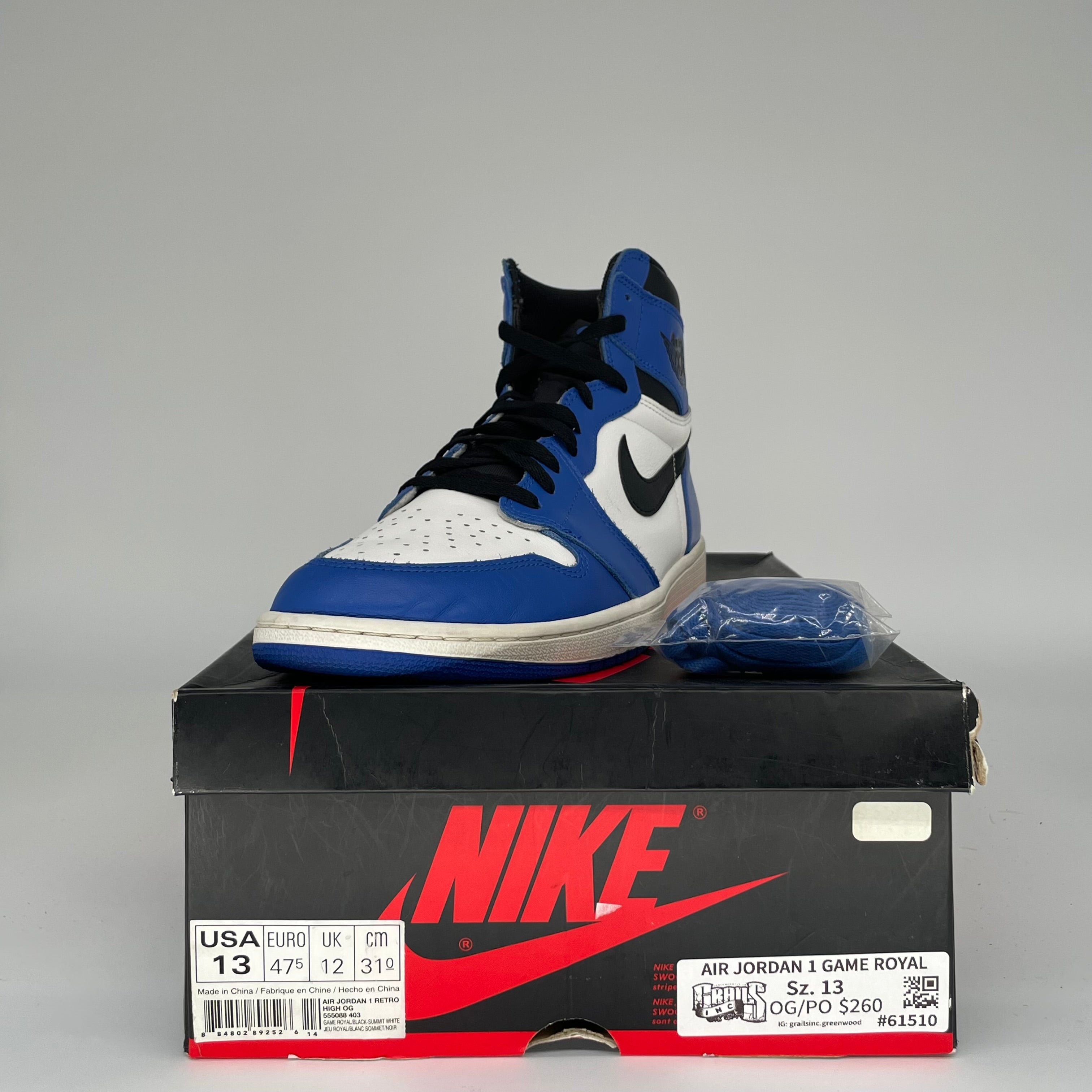 AIR JORDAN 1 GAME ROYAL SIZE 13 555088-403