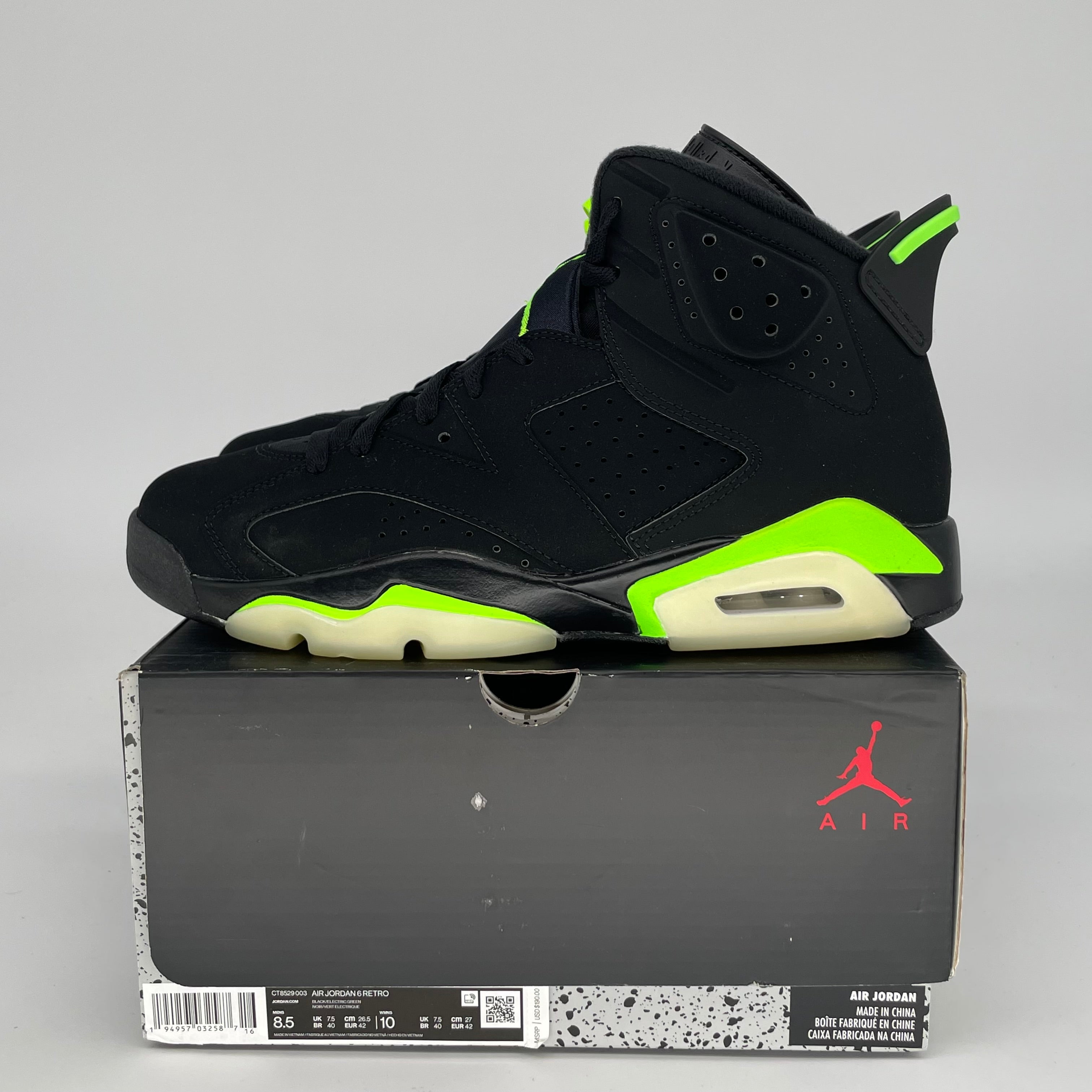 AIR JORDAN 6 ELECTRIC GREEN SIZE 8.5 CT8529-003