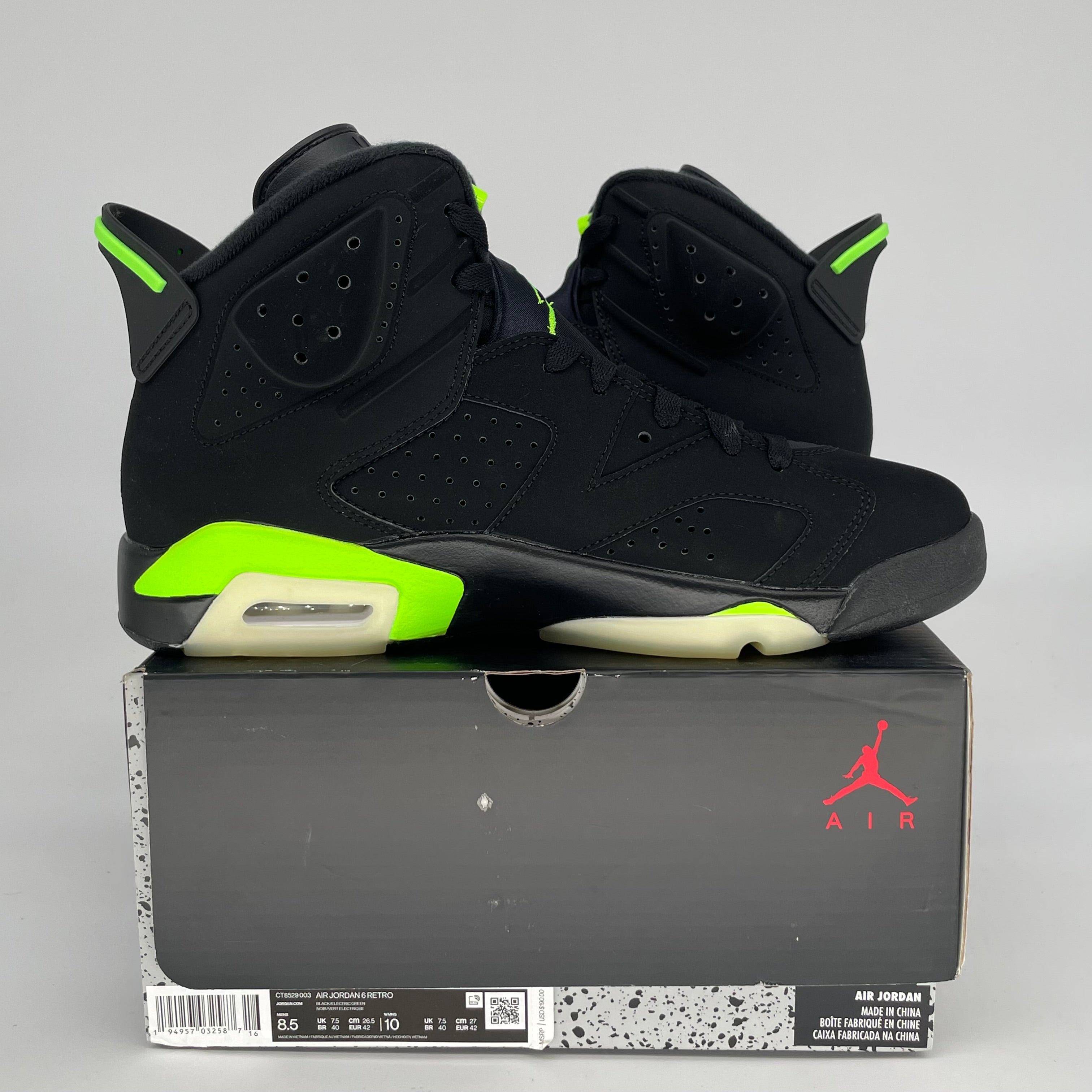 AIR JORDAN 6 ELECTRIC GREEN SIZE 8.5 CT8529-003