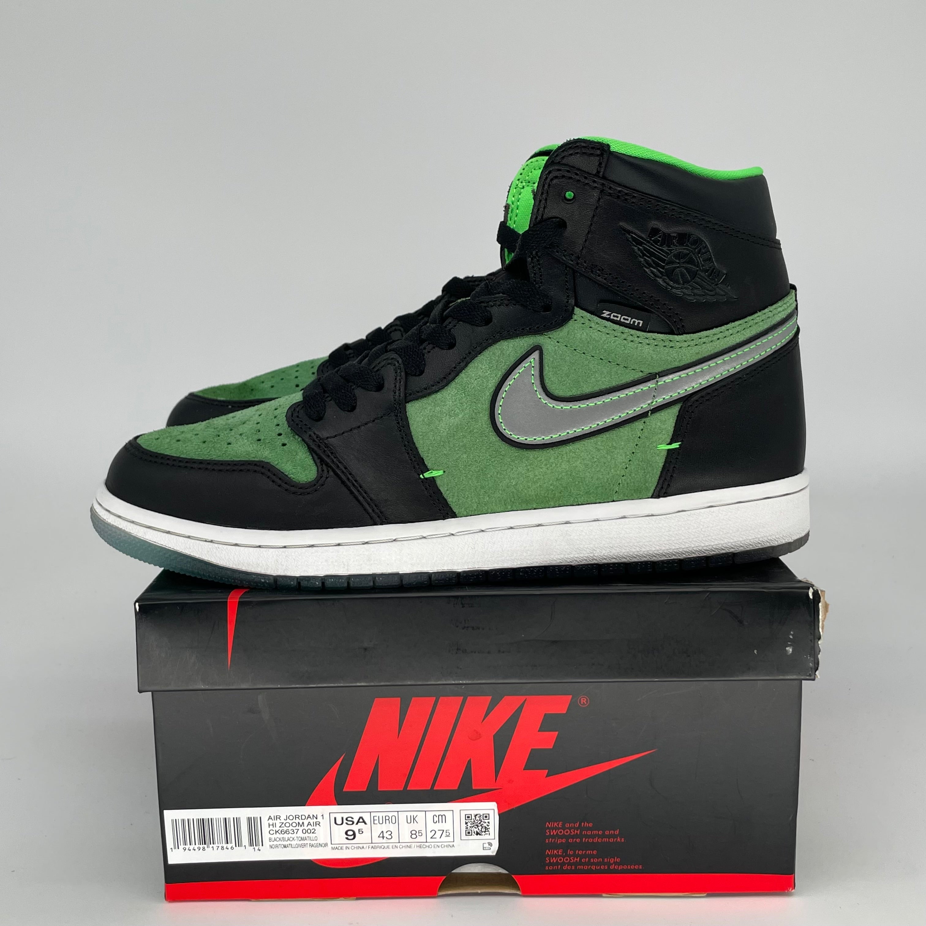 AIR JORDAN 1 ZOOM ZEN GREEN SIZE 9.5 CK6637-002