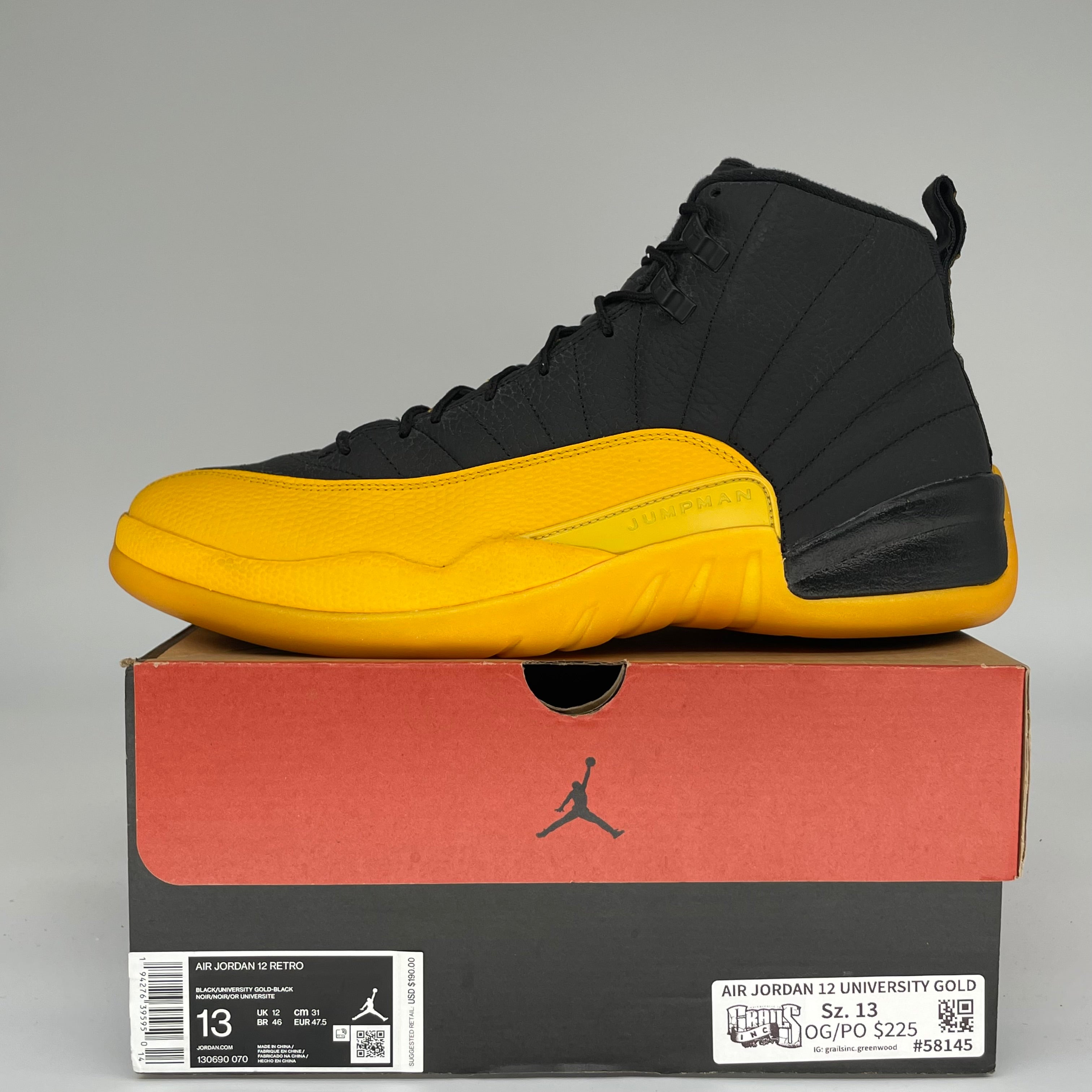 Air Jordan 12 University Gold Size 13 130690-070