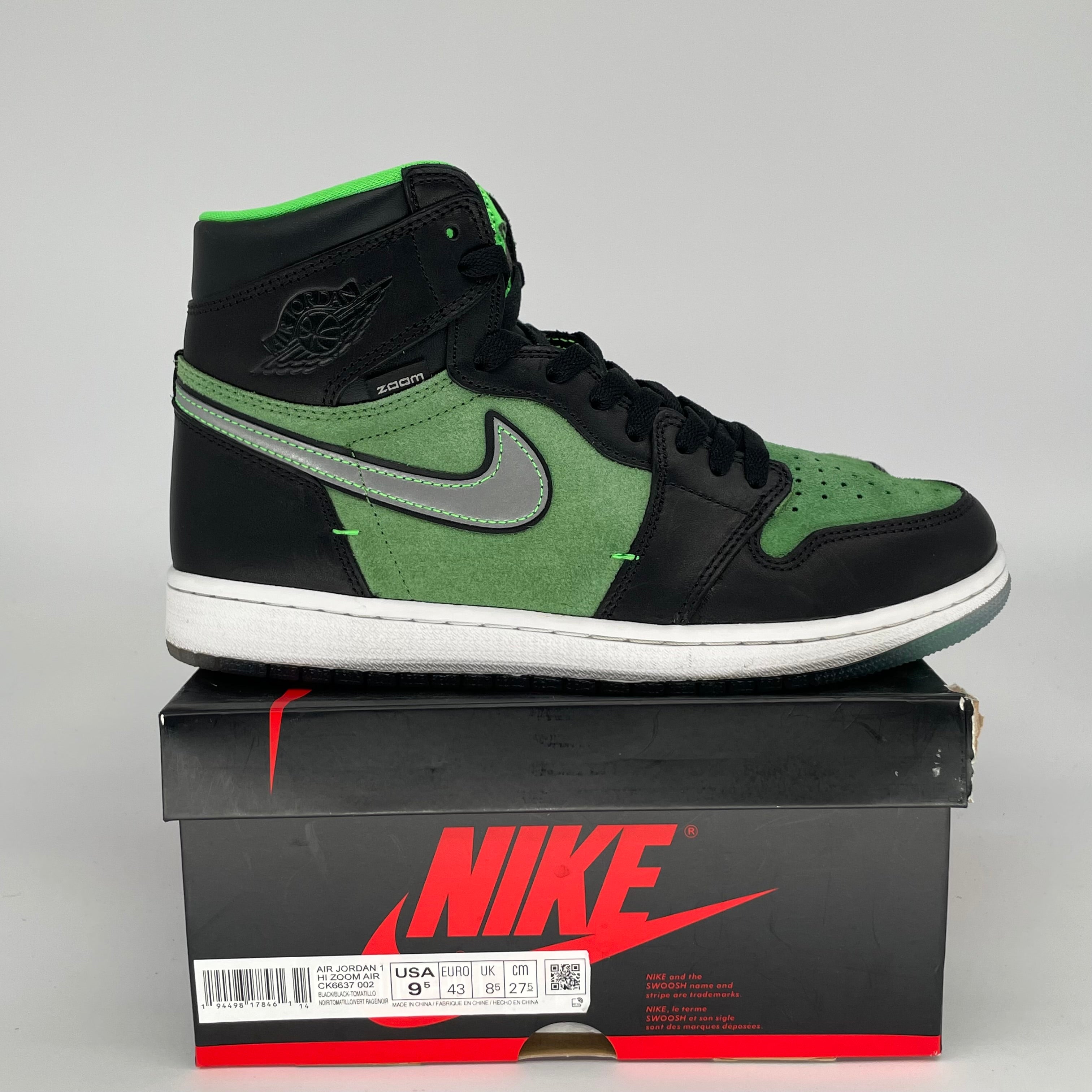 AIR JORDAN 1 ZOOM ZEN GREEN SIZE 9.5 CK6637-002