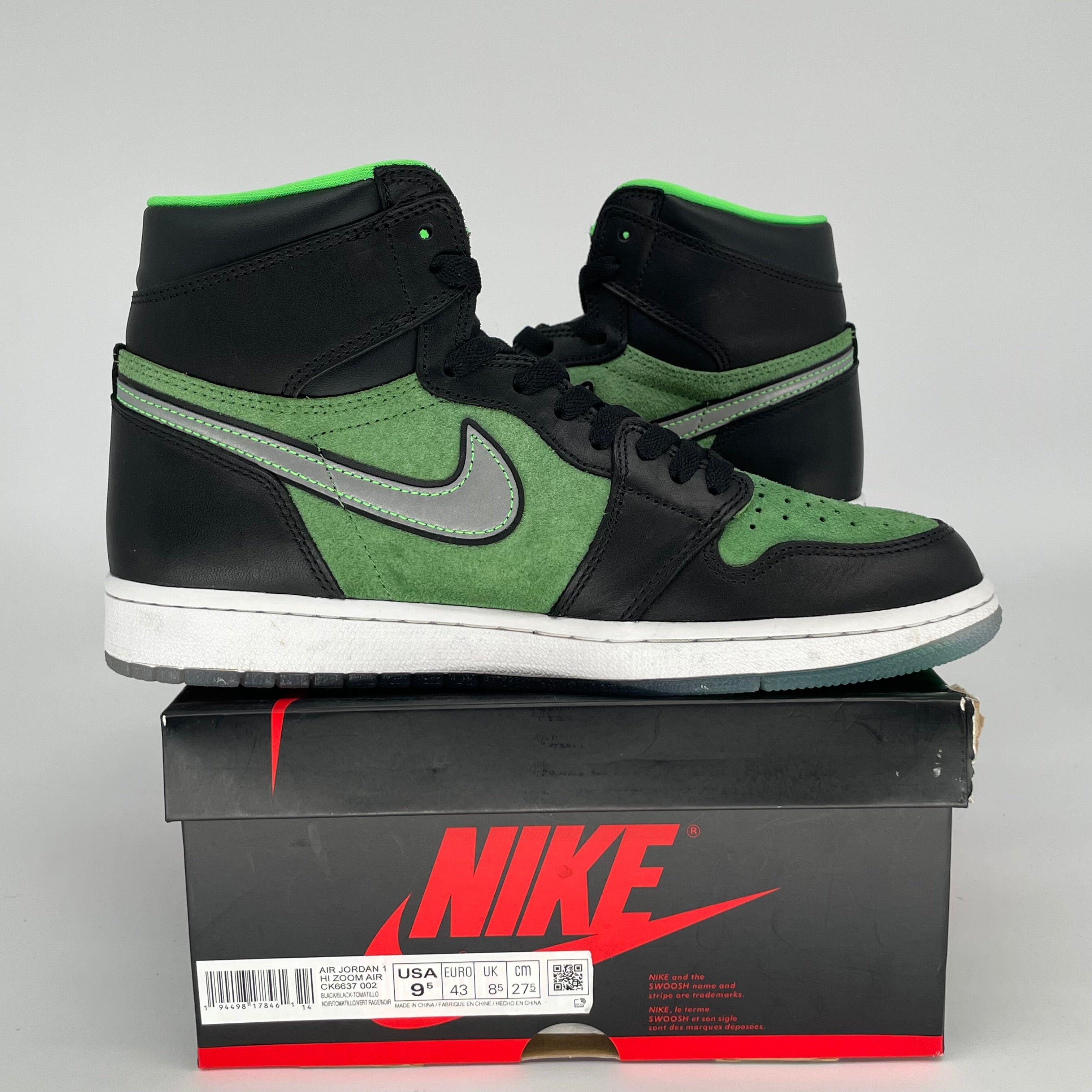 AIR JORDAN 1 ZOOM ZEN GREEN SIZE 9.5 CK6637-002