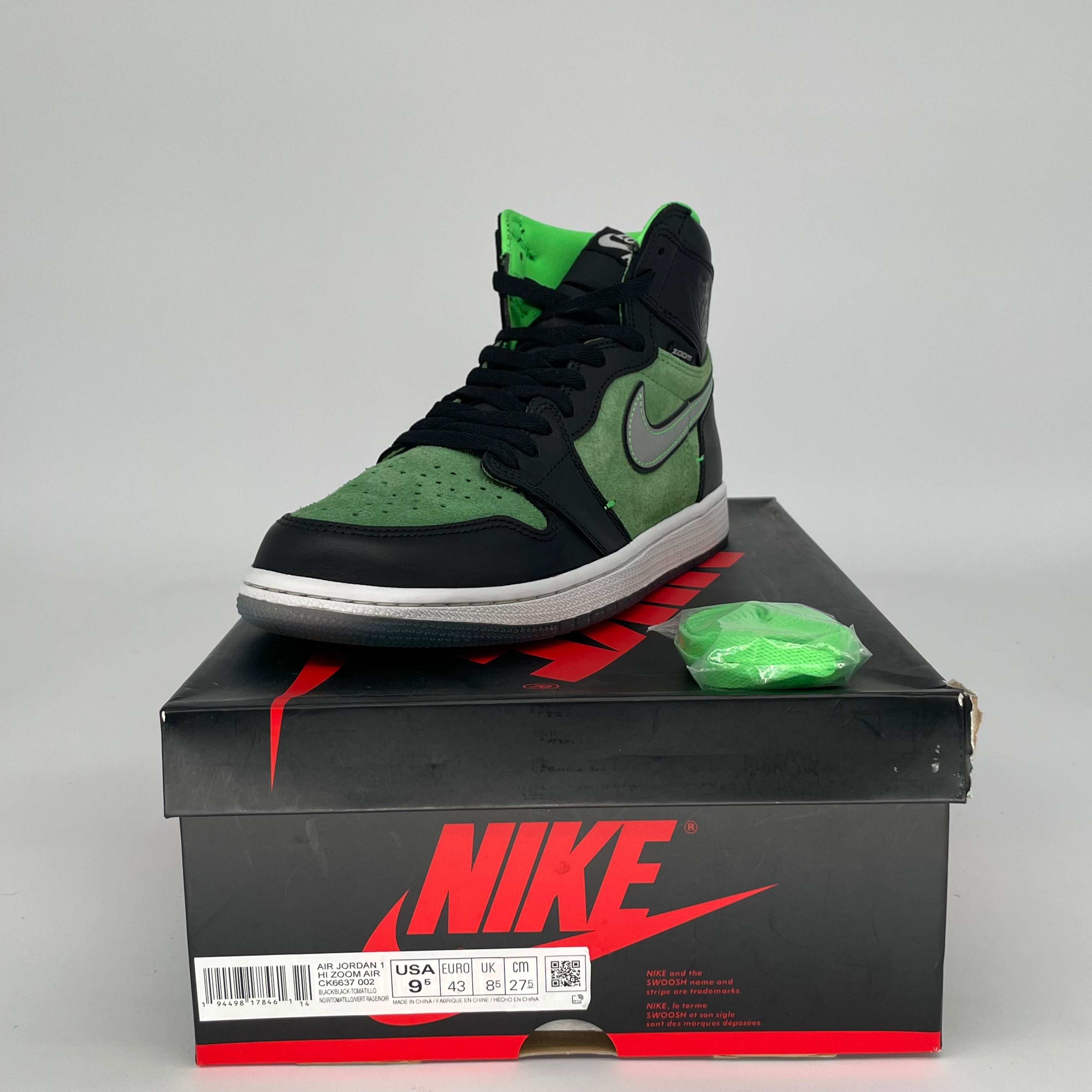 AIR JORDAN 1 ZOOM ZEN GREEN SIZE 9.5 CK6637-002