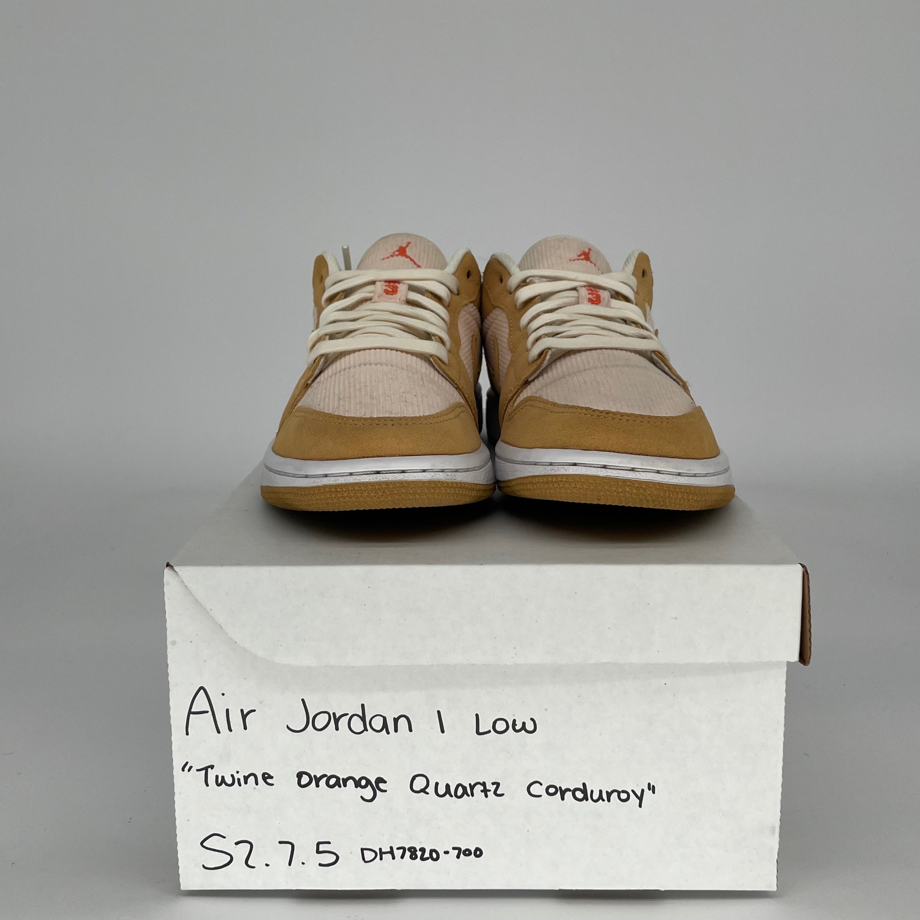 AIR JORDAN 1 LOW ORANGE QUARTZ CORDUROY W SIZE 7.5/9W DH7820-700