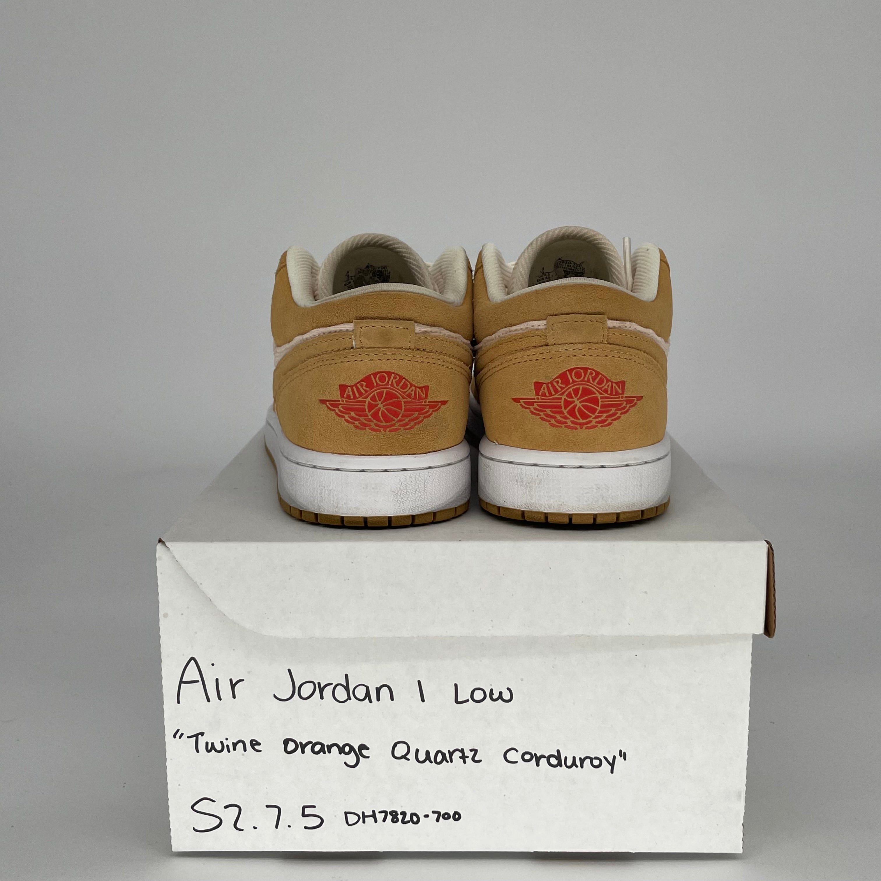 AIR JORDAN 1 LOW ORANGE QUARTZ CORDUROY W SIZE 7.5/9W DH7820-700