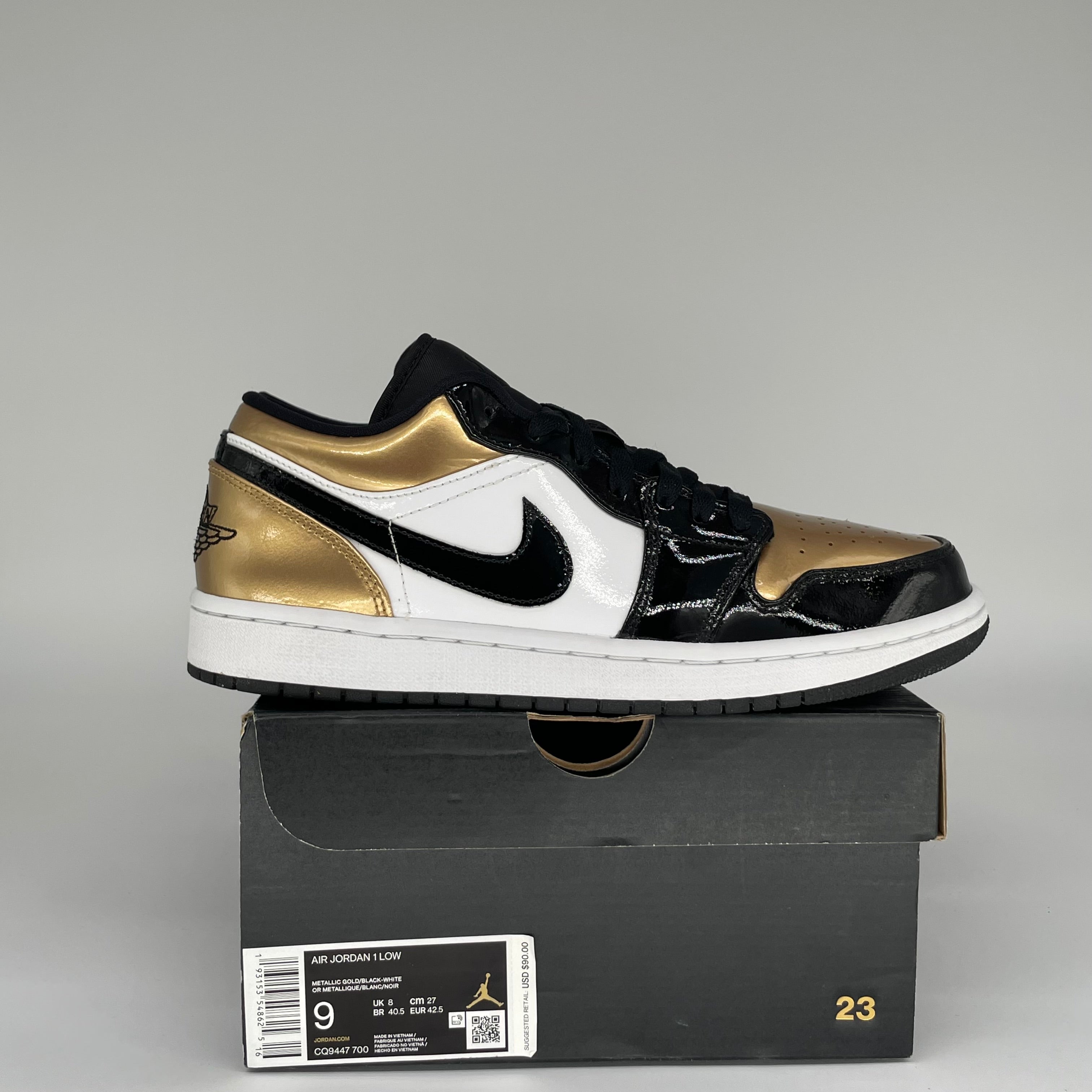 AIR JORDAN 1 LOW GOLD TOE SIZE 9 CQ9447-700