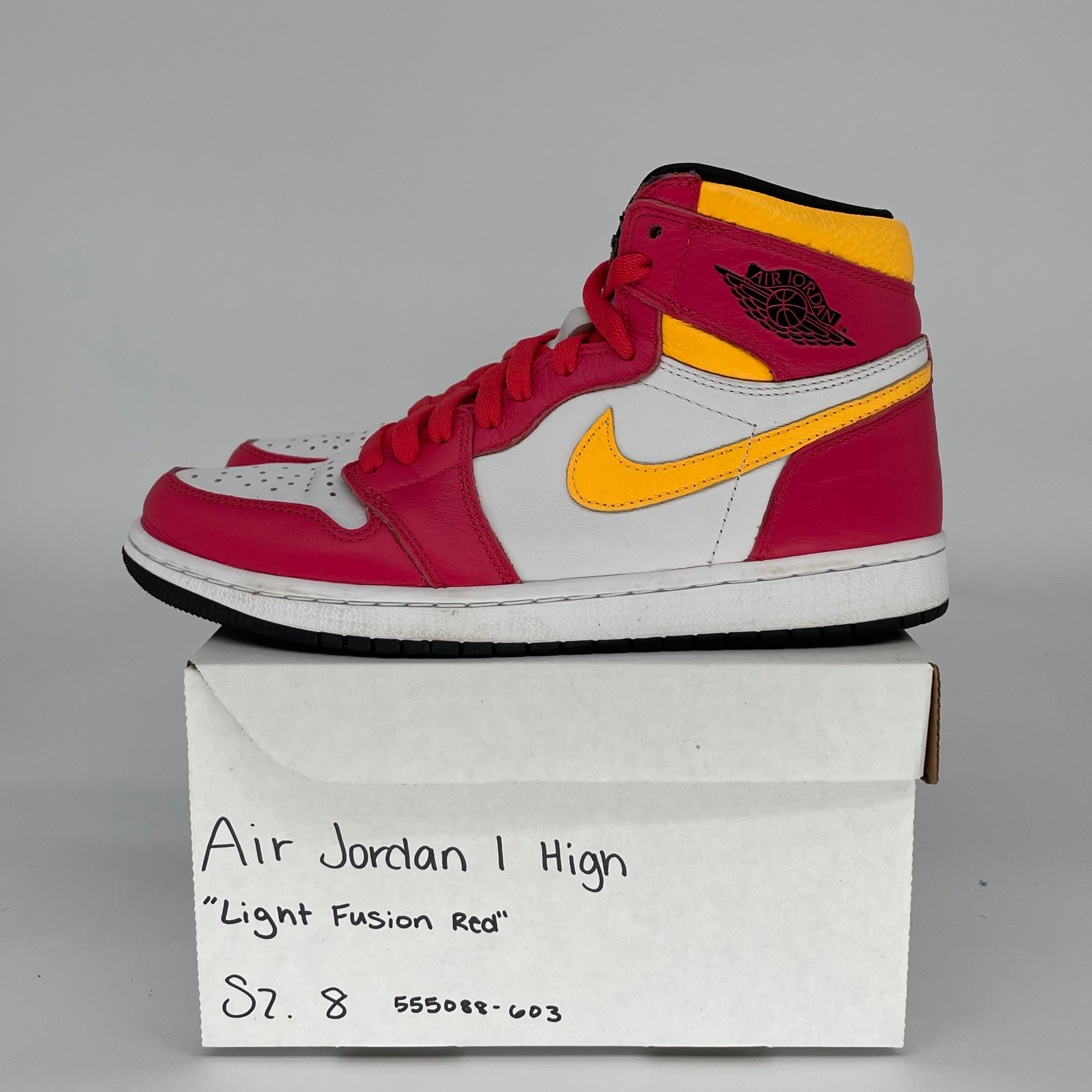 AIR JORDAN 1 LIGHT FUSION RED SIZE 8 555088-603