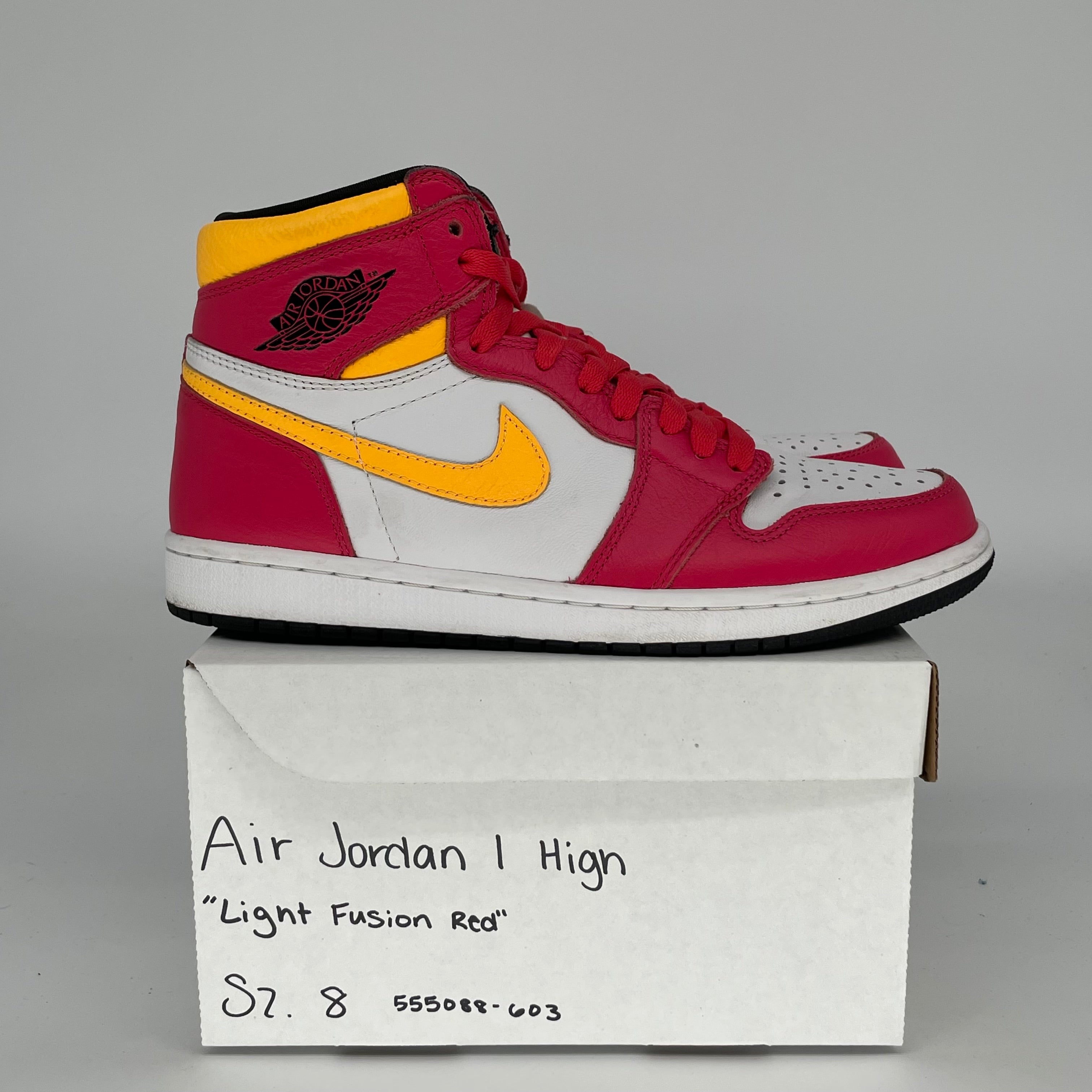 AIR JORDAN 1 LIGHT FUSION RED SIZE 8 555088-603