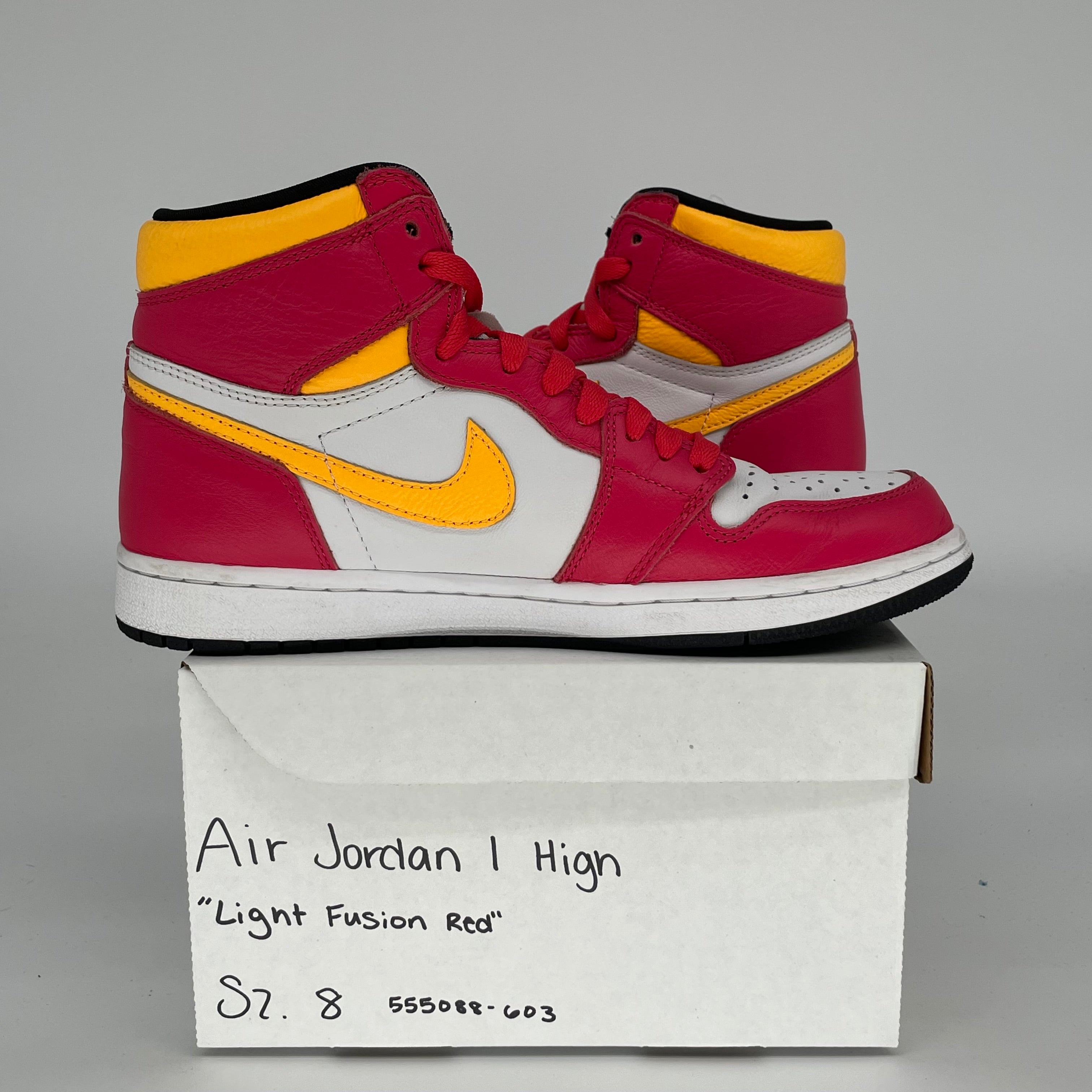 AIR JORDAN 1 LIGHT FUSION RED SIZE 8 555088-603