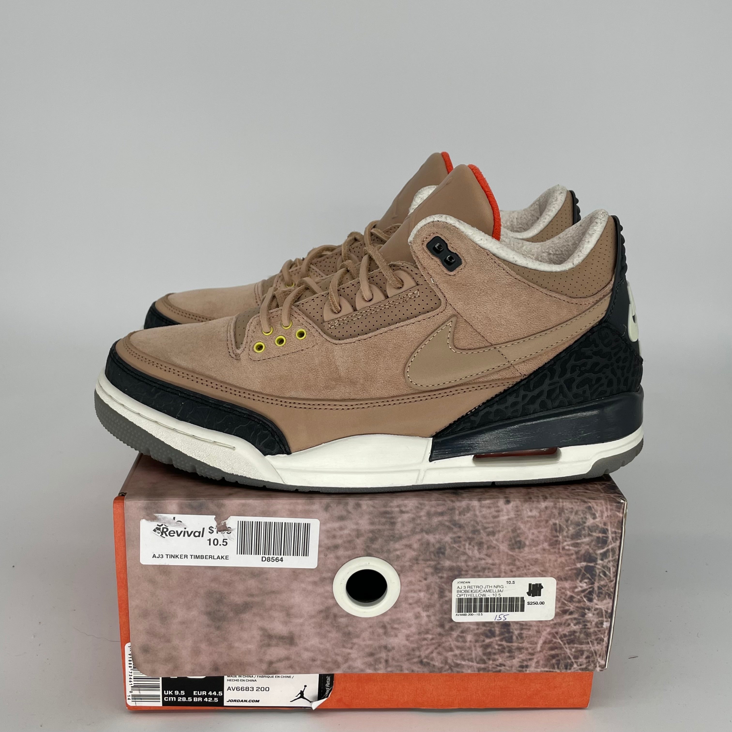 AIR JORDAN 3 JTH BIO BEIGE SIZE 10.5 AV6683-200