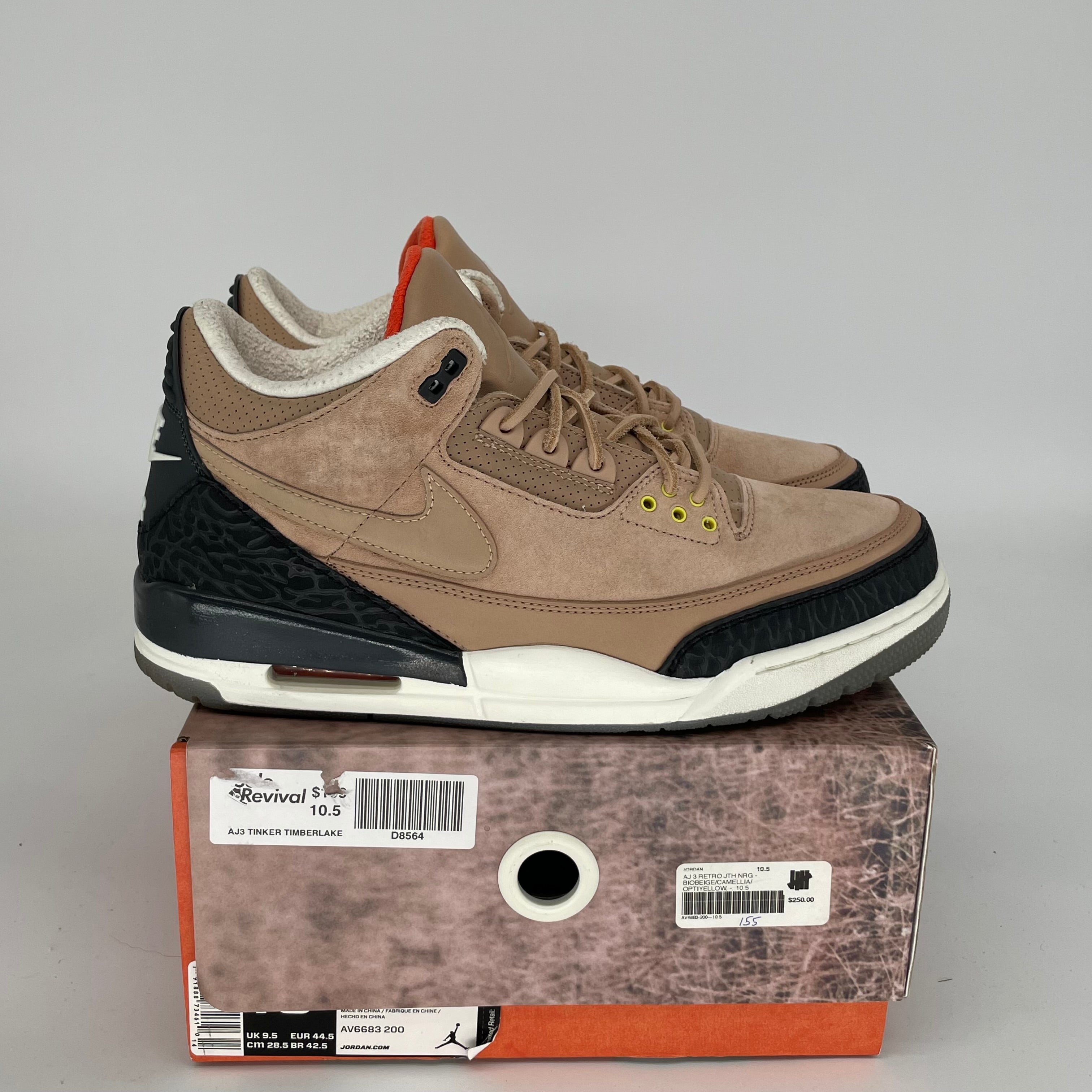 AIR JORDAN 3 JTH BIO BEIGE SIZE 10.5 AV6683-200