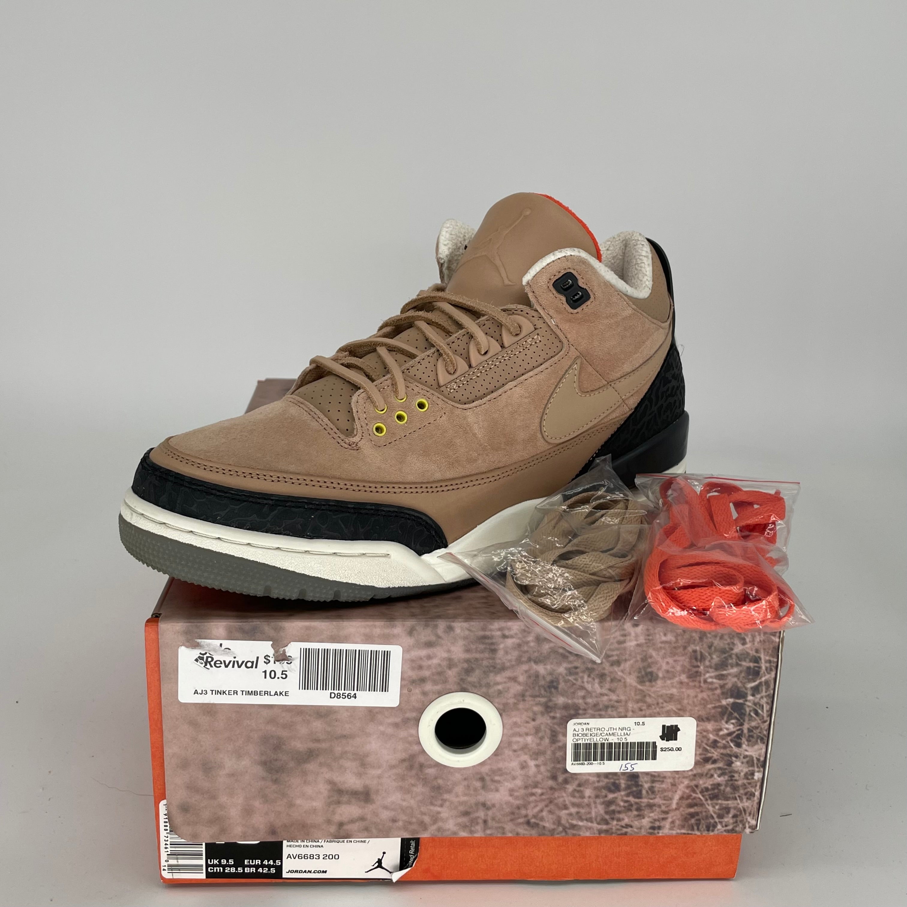 AIR JORDAN 3 JTH BIO BEIGE SIZE 10.5 AV6683-200